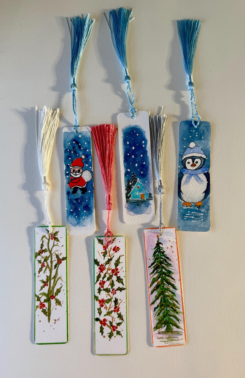 Marcadores de livros pintados à mão, com arte original em aquarela, para amantes de livros. CONJUNTO DE 10.