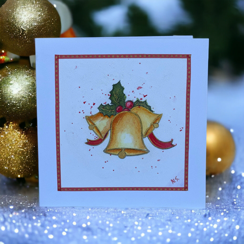 Cartões de Natal originais em aquarela, pintados à mão, conjunto de 10, com envelope.
