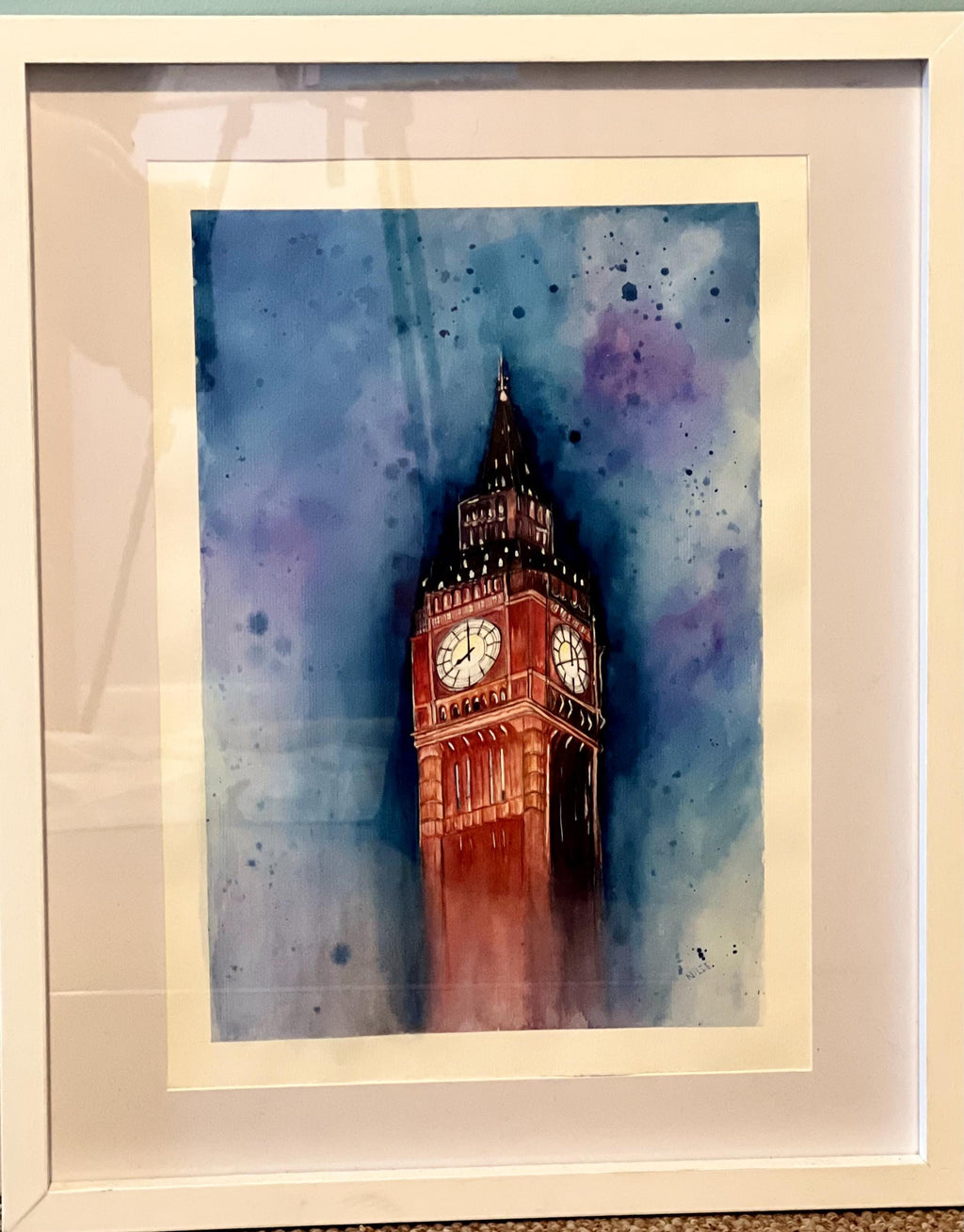 O Big Ben - pintura original em aquarela sobre papel 100% algodão, 30 x 42 cm, sem moldura.
