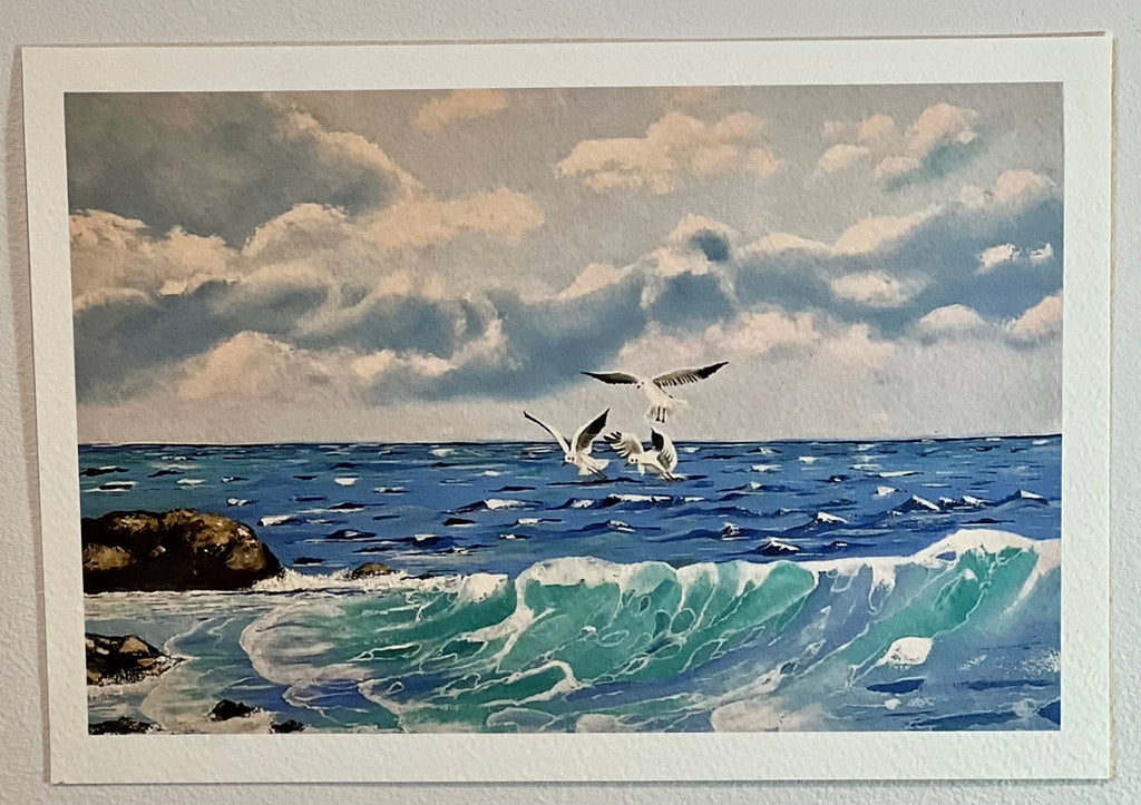 I Gabbiani — As Gaivotas | Print Artístico de Pintura Original em Óleo sobre Tela | Impressão em Papel Fotográfico | sem moldura
