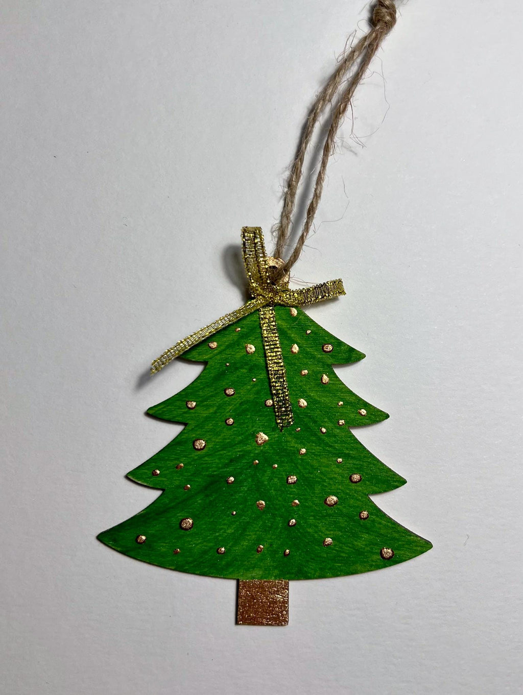 Enfeites para árvores de Natal, mini pinturas originais em aquarela sobre madeira, conjunto de 5, prontos para pendurar.