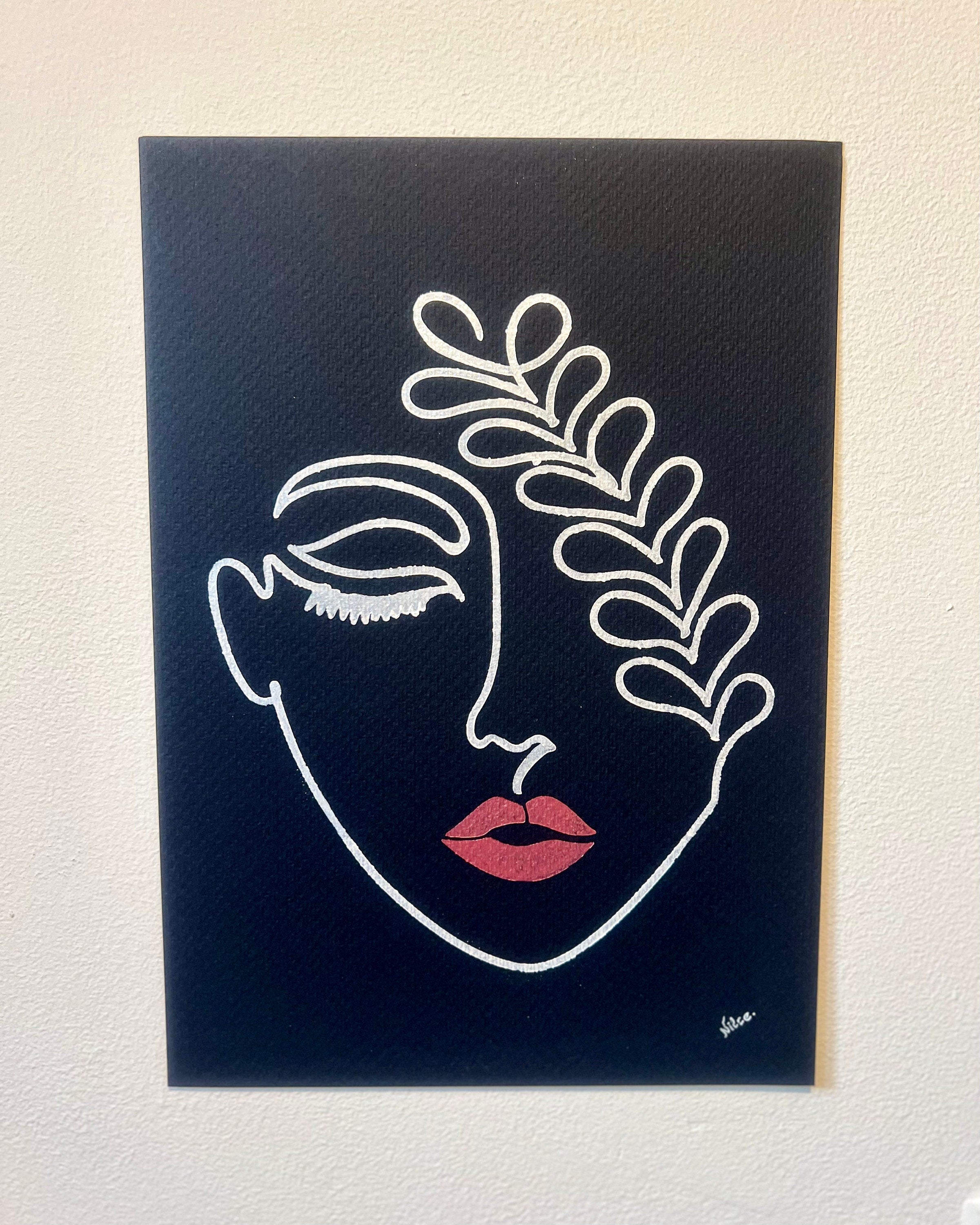 Pintura original em aquarela Mulheres - Conjunto de 2