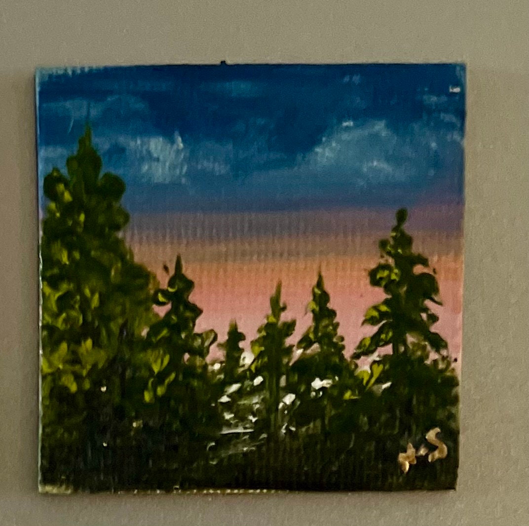 Pintura a óleo original Imã de geladeira magnética