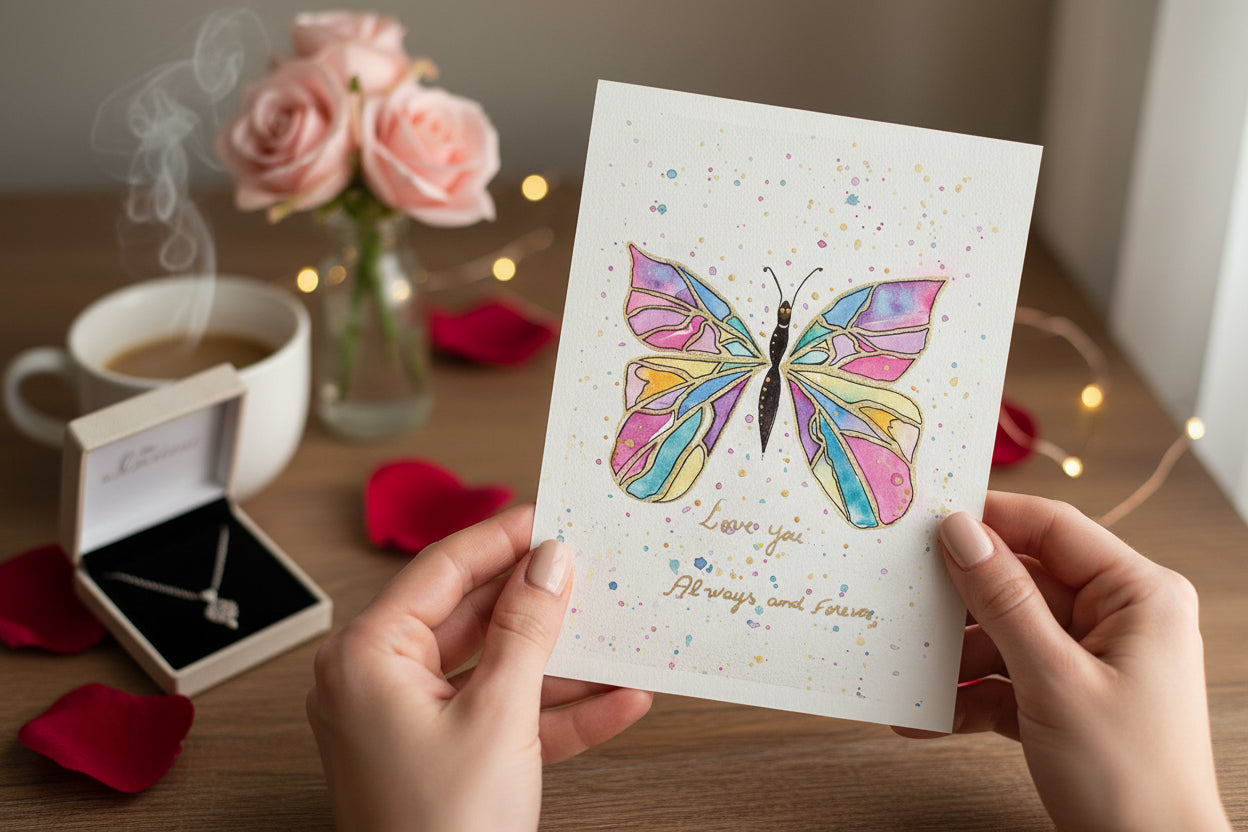 Te Amo para Sempre – Cartão Dia dos Namorados em Aquarela original
