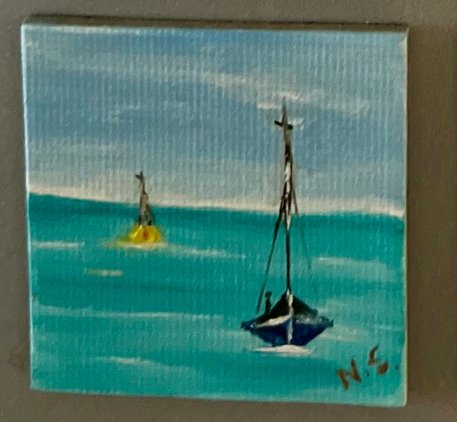 Pintura a óleo original Imã de geladeira magnética