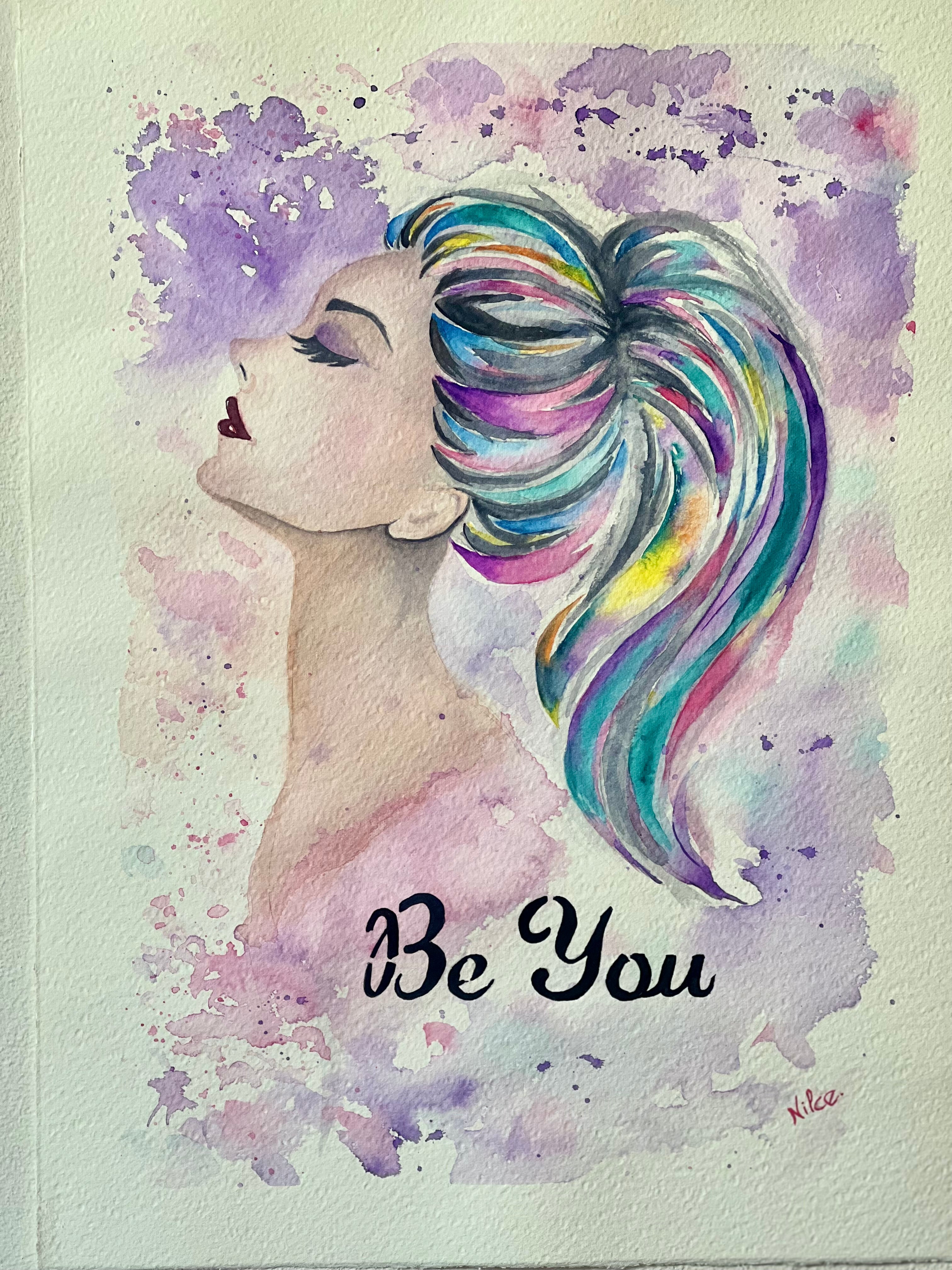 Mulheres - Pintura Original Aquarela em papel 100% algodão, 28x38cm, sem moldura.