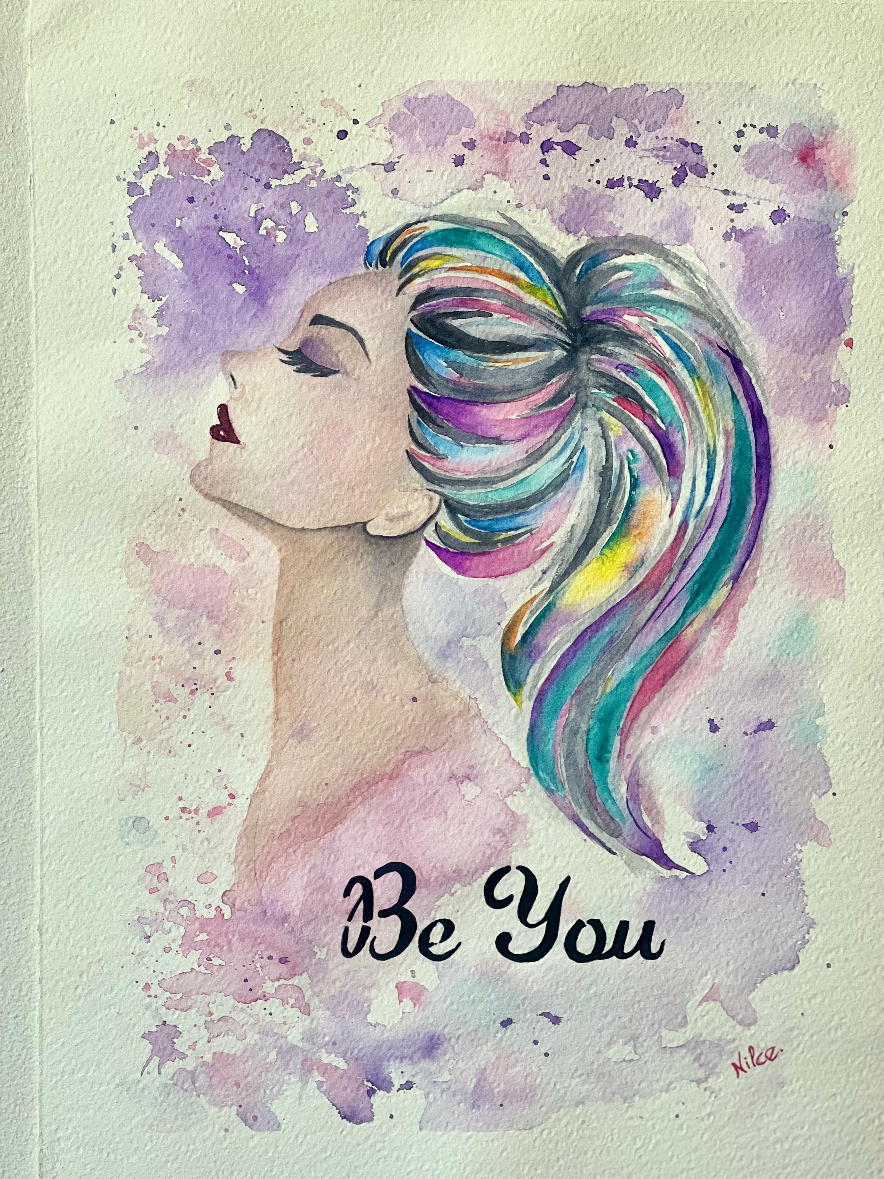 Mulheres - Pintura Original Aquarela em papel 100% algodão, 28x38cm, sem moldura.