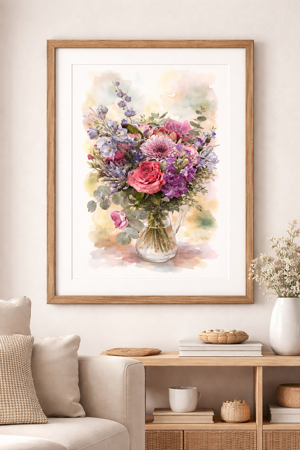 Bouquet de Flores Aquarela - Arquivo Digital 300DPI pronto para impressão