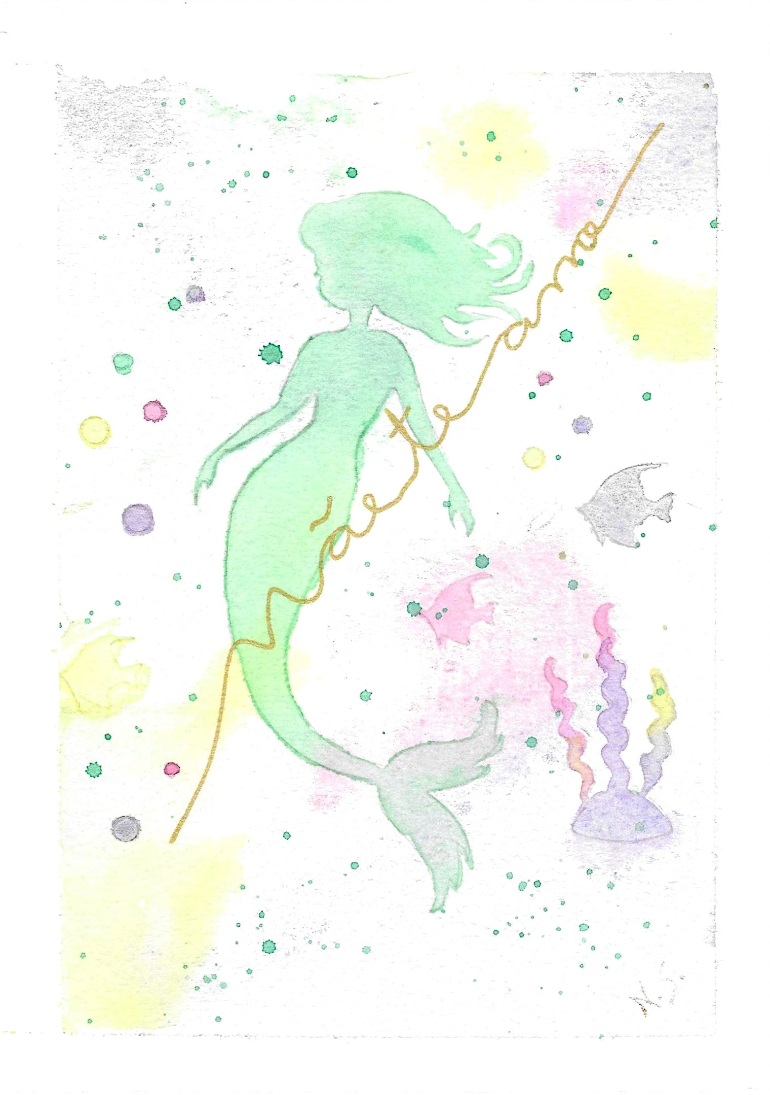 Cartão Especial Dia das Mães 15x21cm - em Aquarela Original, pintado à mão, com envelope