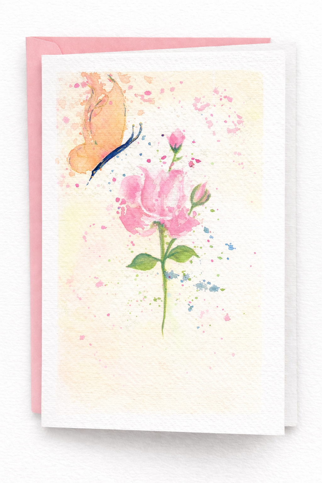 Cartão Especial Dia das Mães 15x21cm - em Aquarela Original, pintado à mão, com envelope