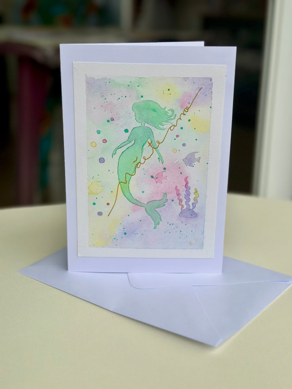Cartão Especial Dia das Mães 15x21cm - em Aquarela Original, pintado à mão, com envelope