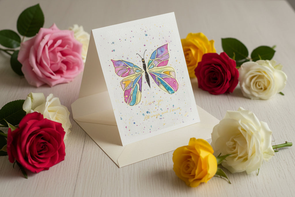 Te Amo para Sempre – Cartão Dia dos Namorados em Aquarela original