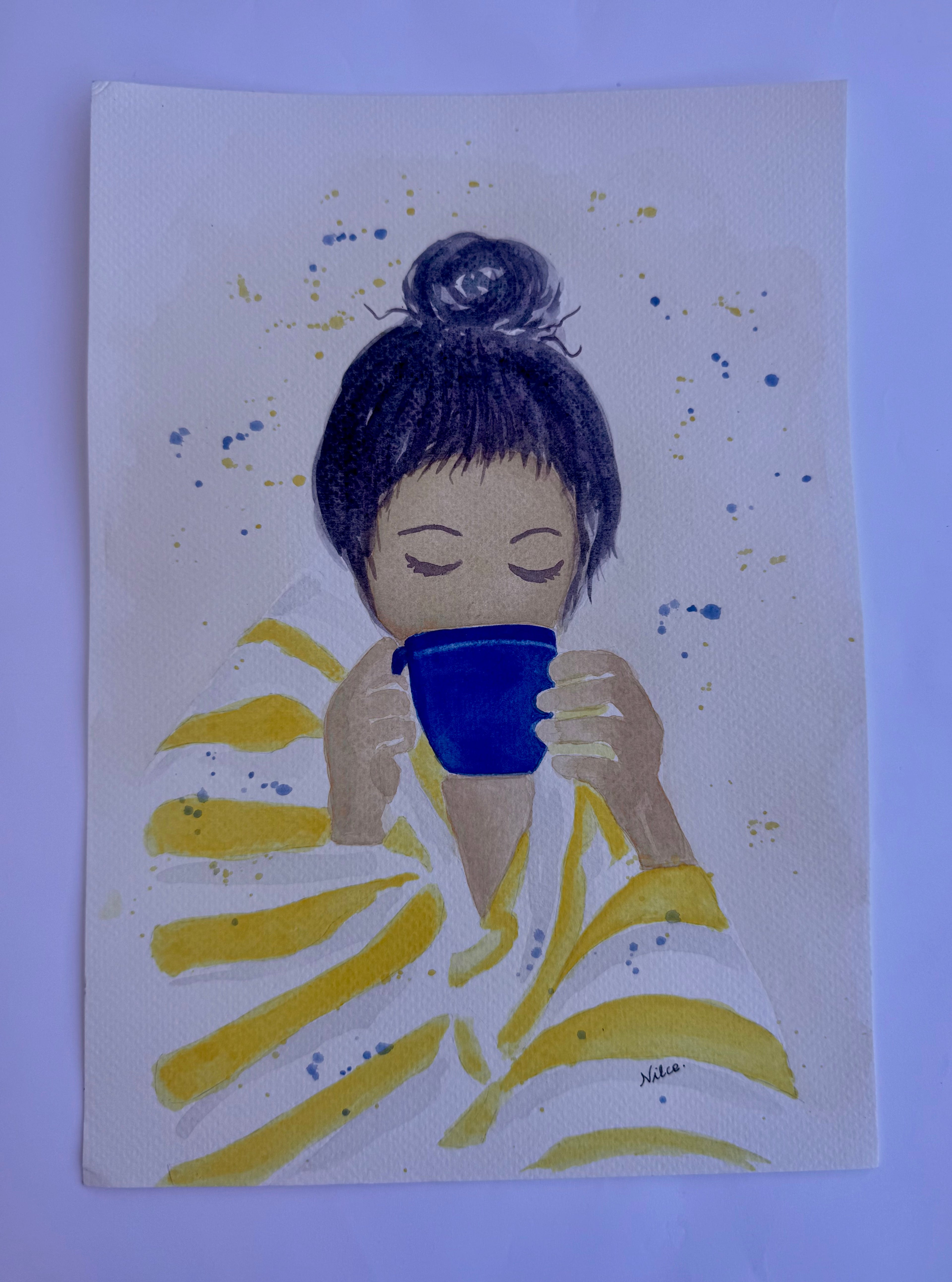 Mulheres - Pintura Original em Aquarela profissional sobre papel de algodão, 21x30cm, sem moldura