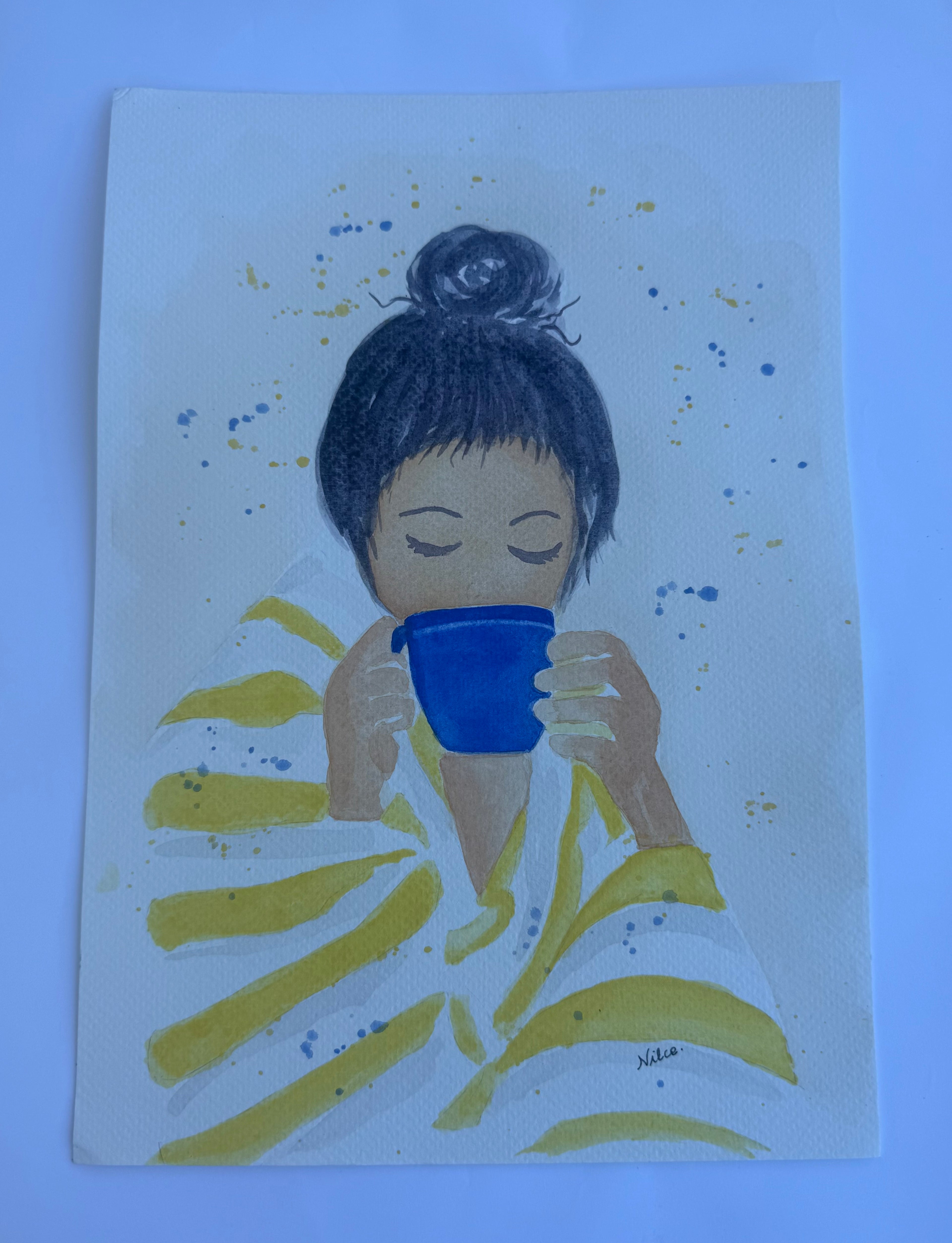 Mulheres - Pintura Original em Aquarela profissional sobre papel de algodão, 21x30cm, sem moldura