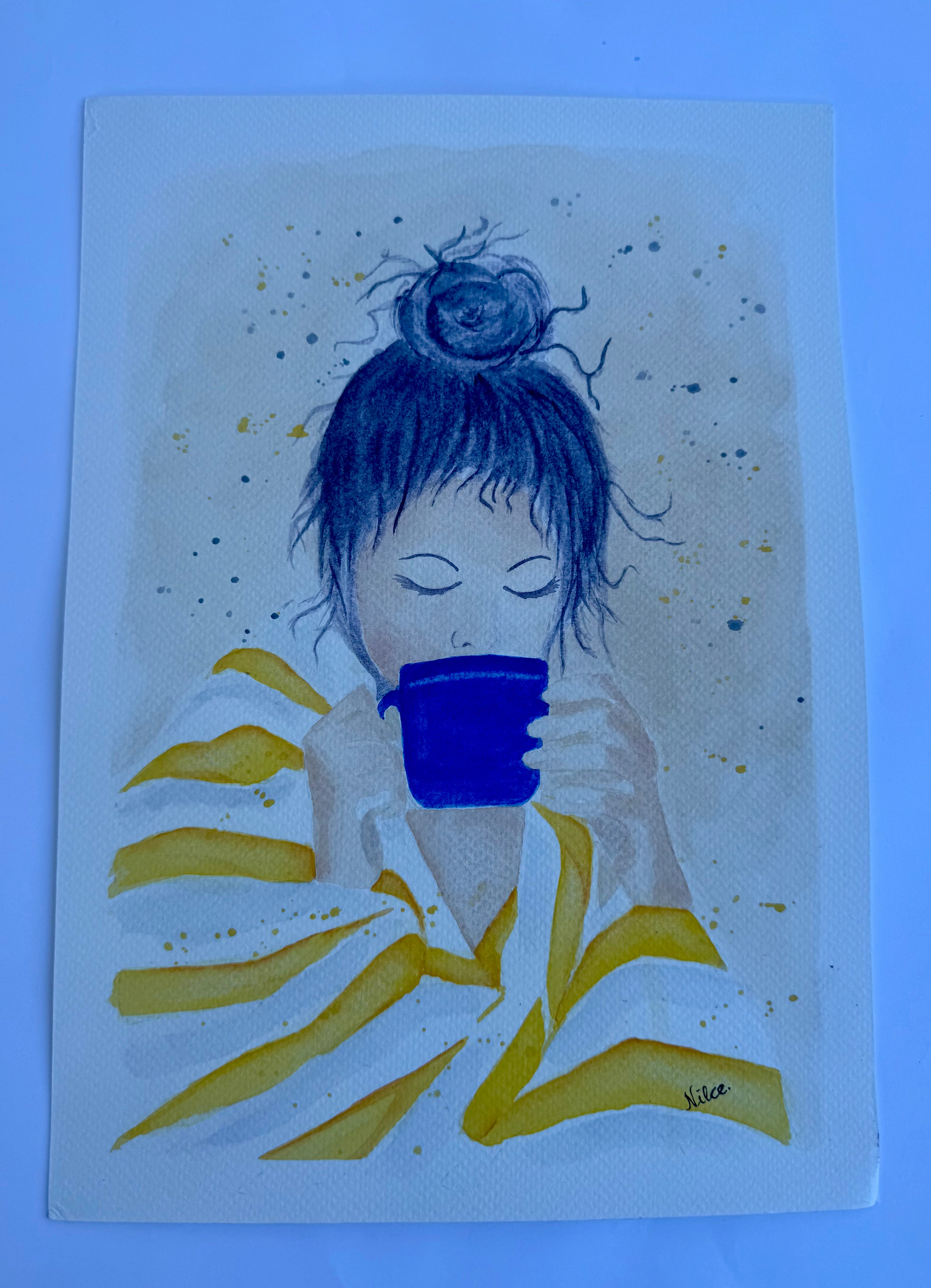 Mulheres - Pintura Original em Aquarela profissional sobre papel de algodão, 21x30cm, sem moldura