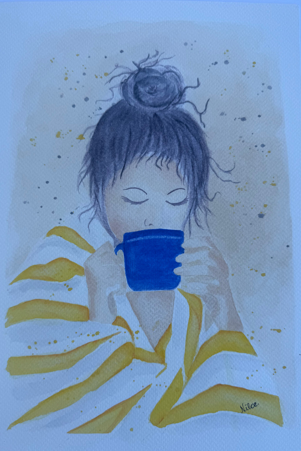 Mulheres - Pintura Original em Aquarela profissional sobre papel de algodão, 21x30cm, sem moldura