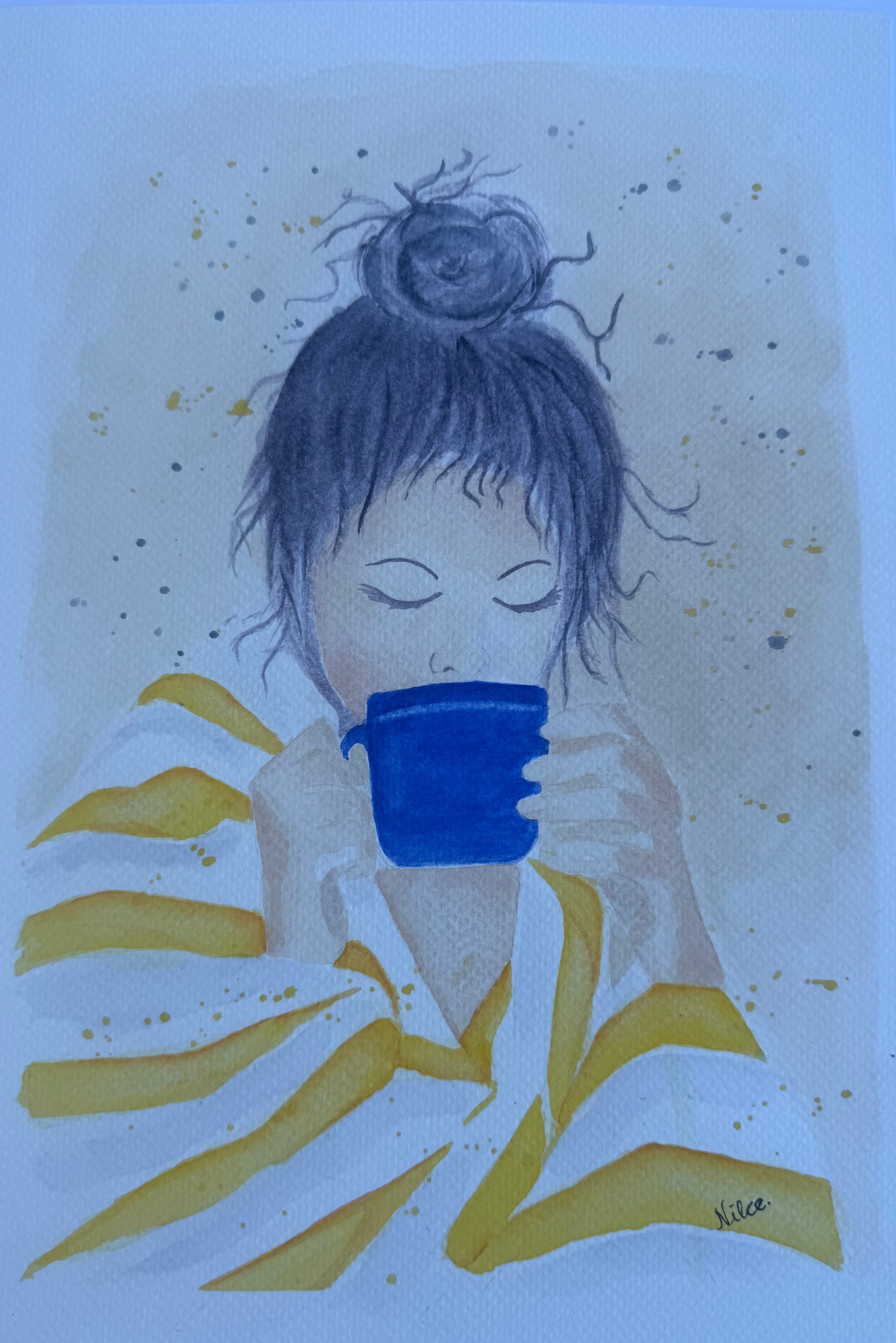 Mulheres - Pintura Original em Aquarela profissional sobre papel de algodão, 21x30cm, sem moldura