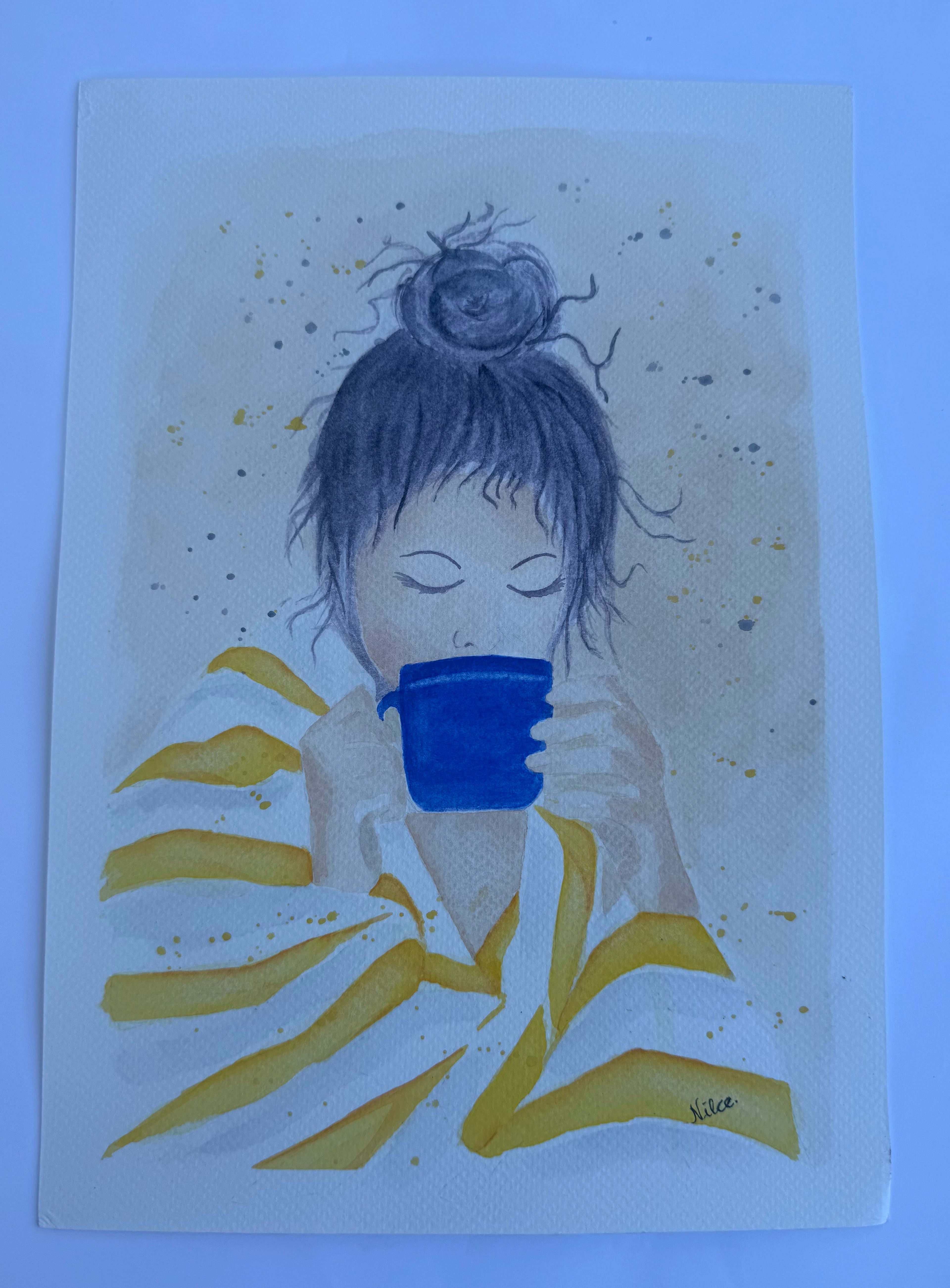 Mulheres - Pintura Original em Aquarela profissional sobre papel de algodão, 21x30cm, sem moldura