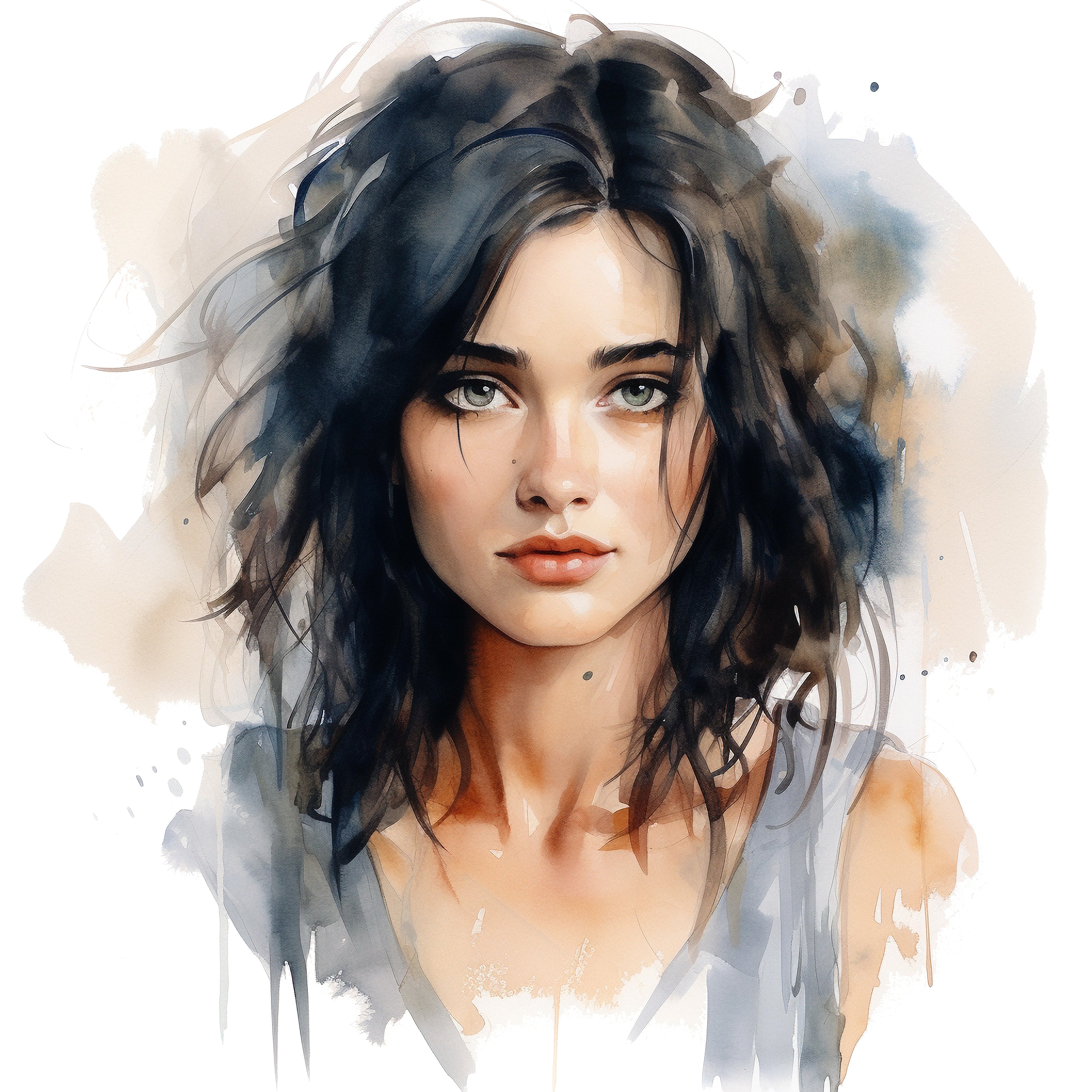 Gravura Mulheres, aquarela impressa em papel fotográfico A4.