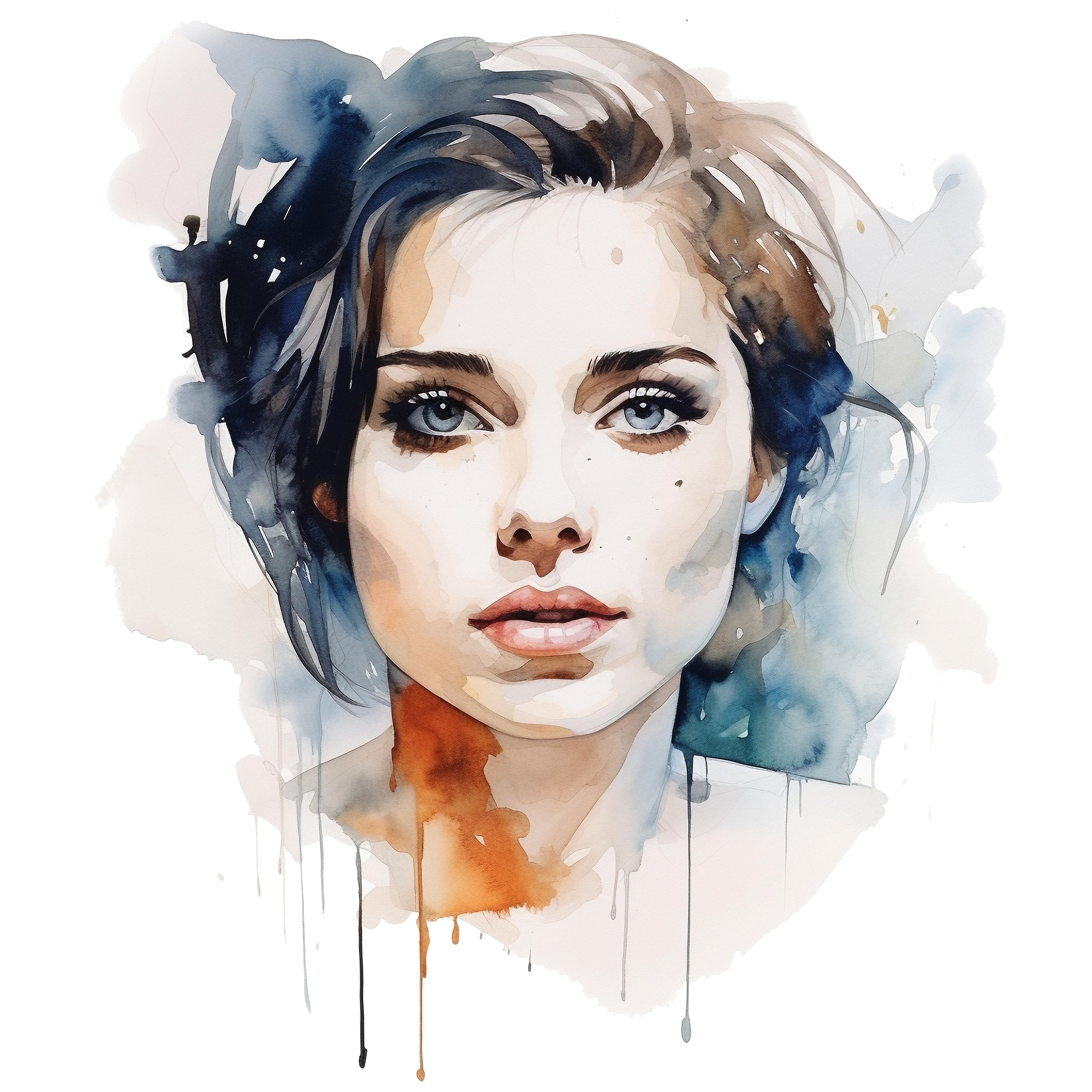 Gravura Mulheres, aquarela impressa em papel fotográfico A4.