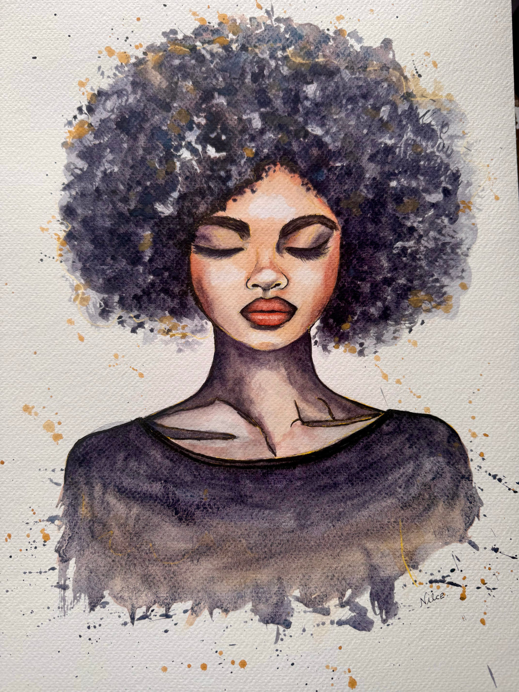 Mulheres - Aquarela Original sobre papel 100% algodão, 30x42cm, sem moldura