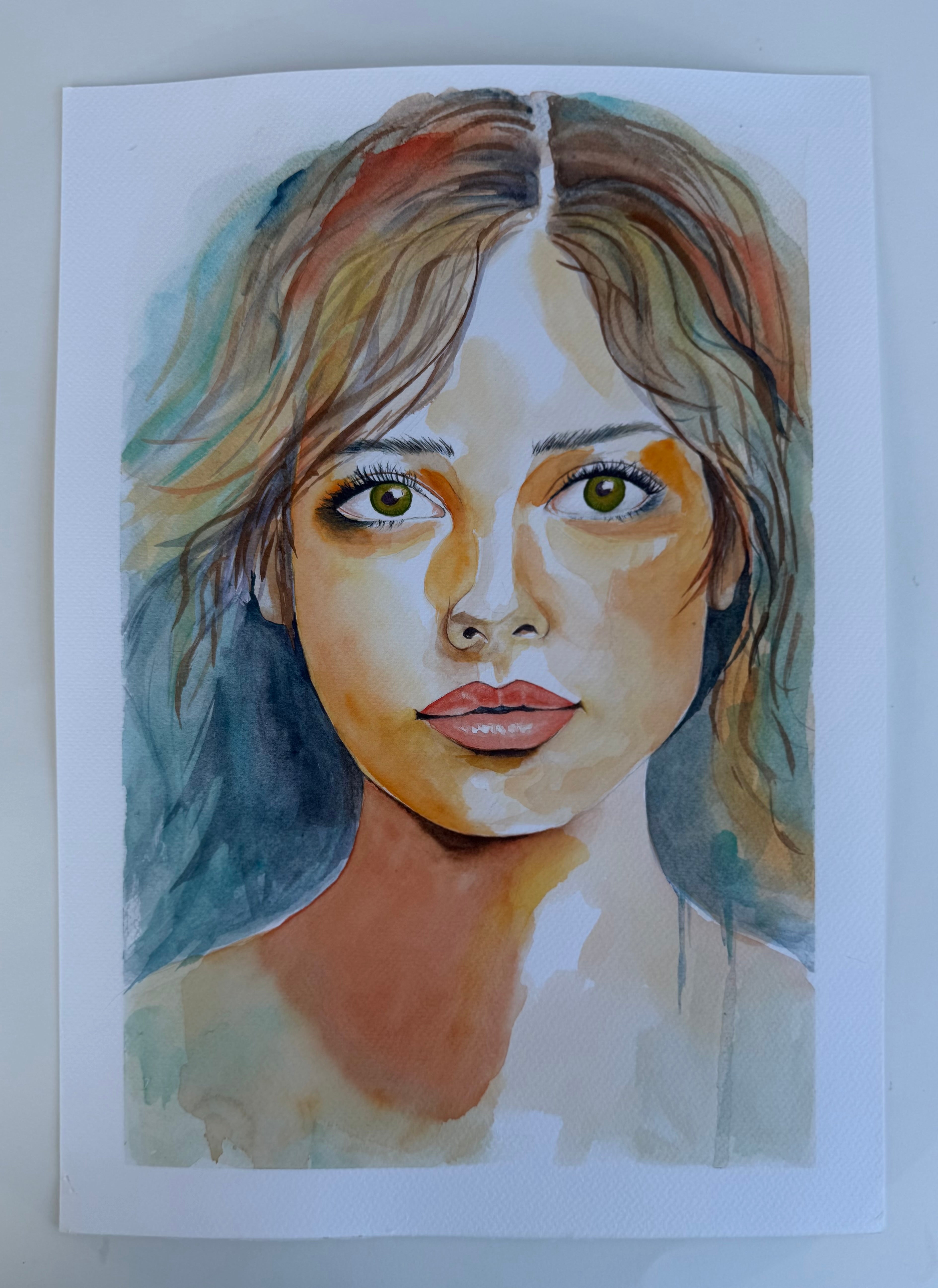Mulheres - Pintura Original em Aquarela Profissional, 30x42cm, sem moldura