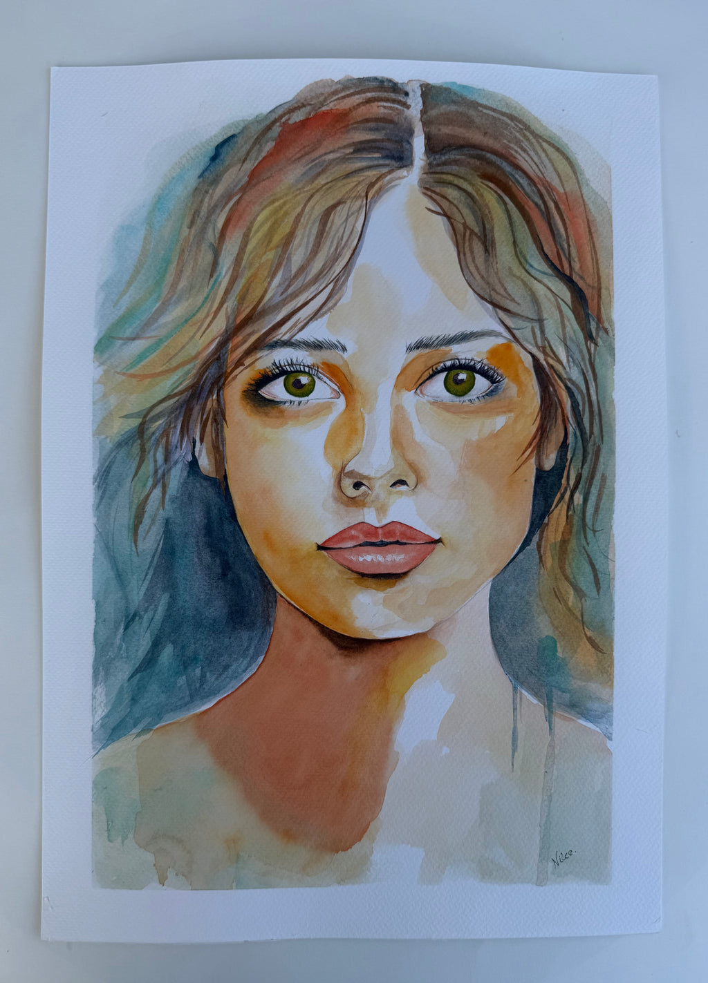 Mulheres - Pintura Original em Aquarela Profissional, 30x42cm, sem moldura