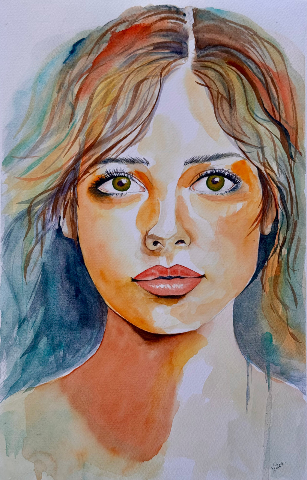 Mulheres - Pintura Original em Aquarela Profissional, 30x42cm, sem moldura