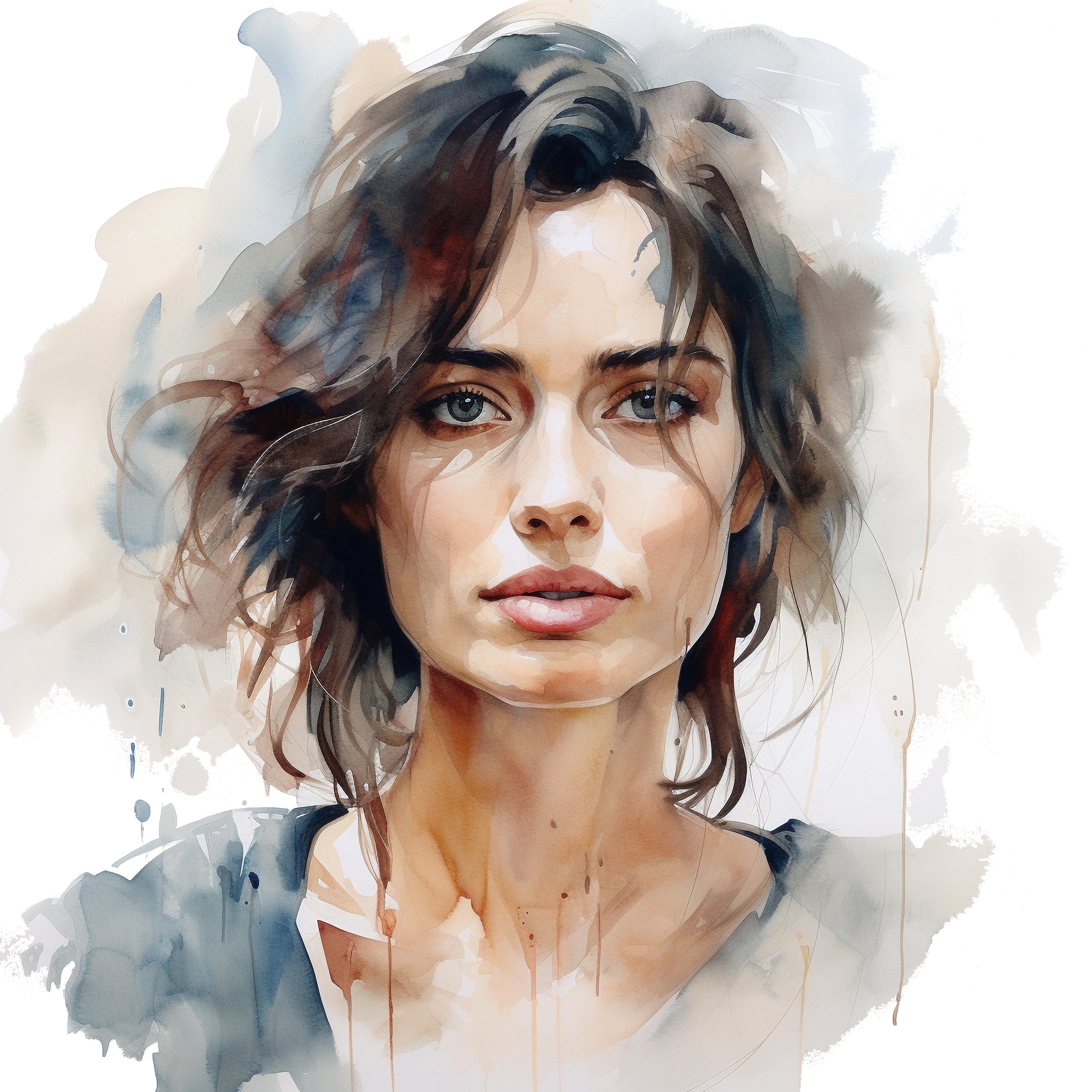 Gravura Mulheres, aquarela impressa em papel fotográfico A4.