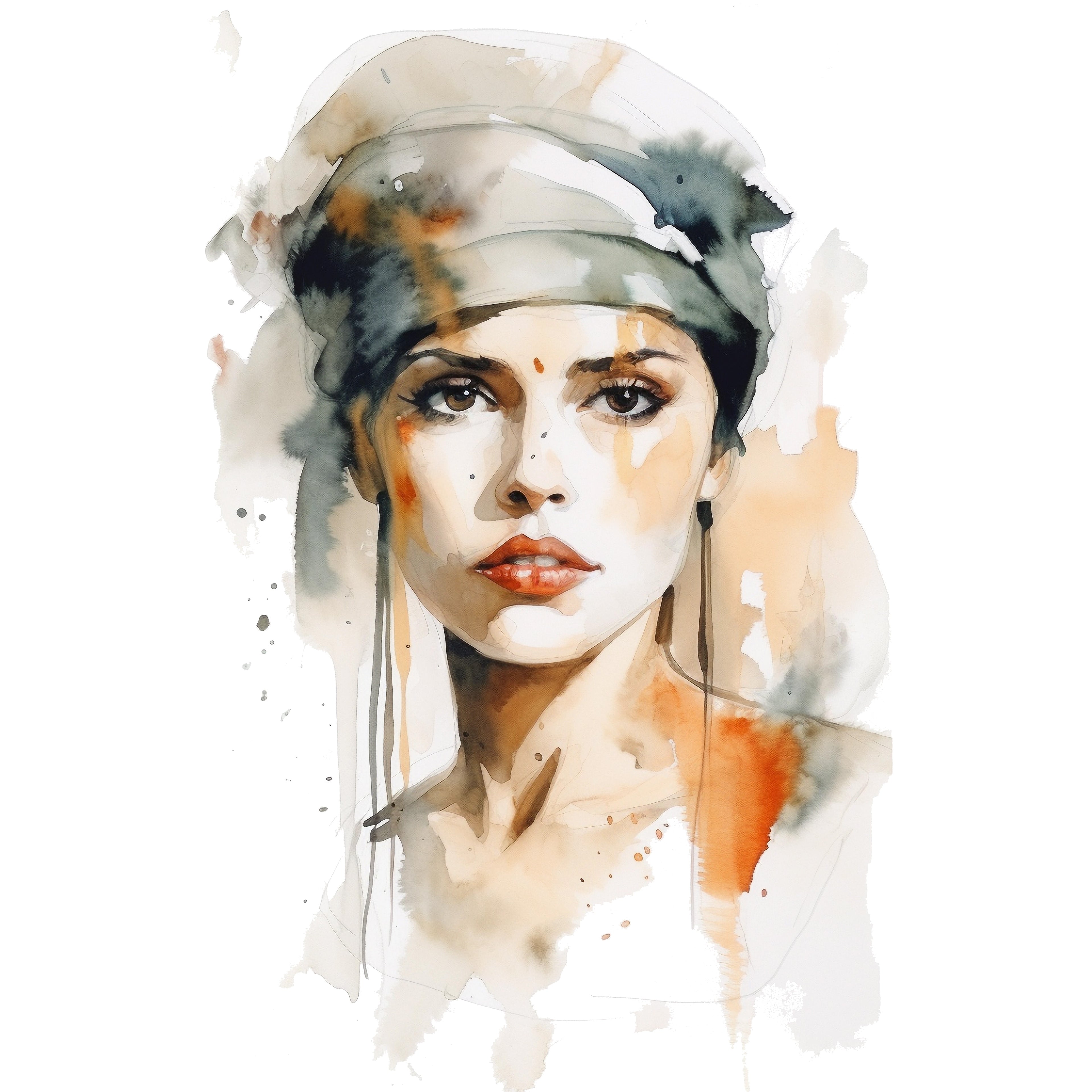 Gravura Mulheres, aquarela impressa em papel fotográfico A4.