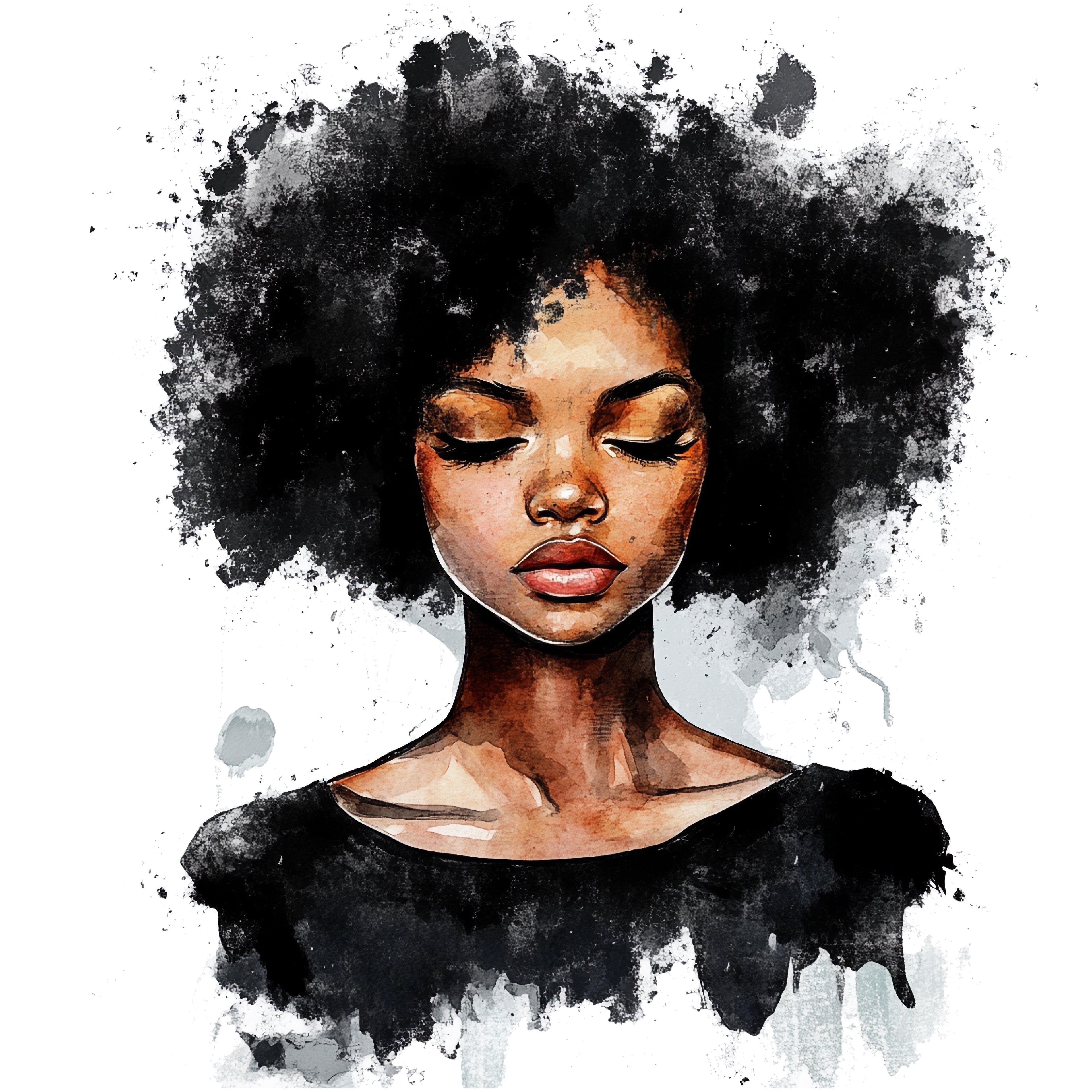 Mulheres - Pintura em Aquarela impressa em papel fotográfico, A4