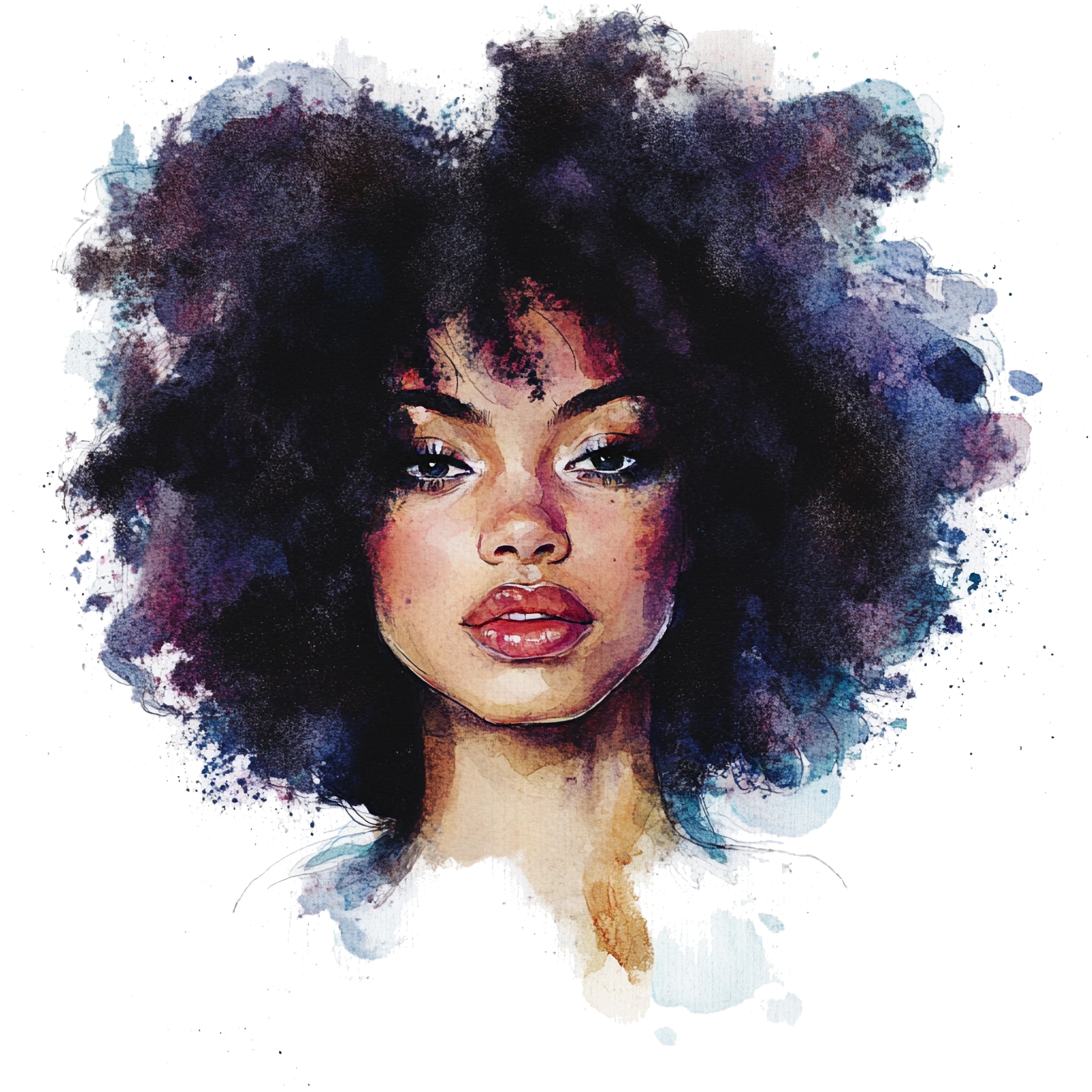 Mulheres - Pintura em Aquarela impressa em papel fotográfico, A4