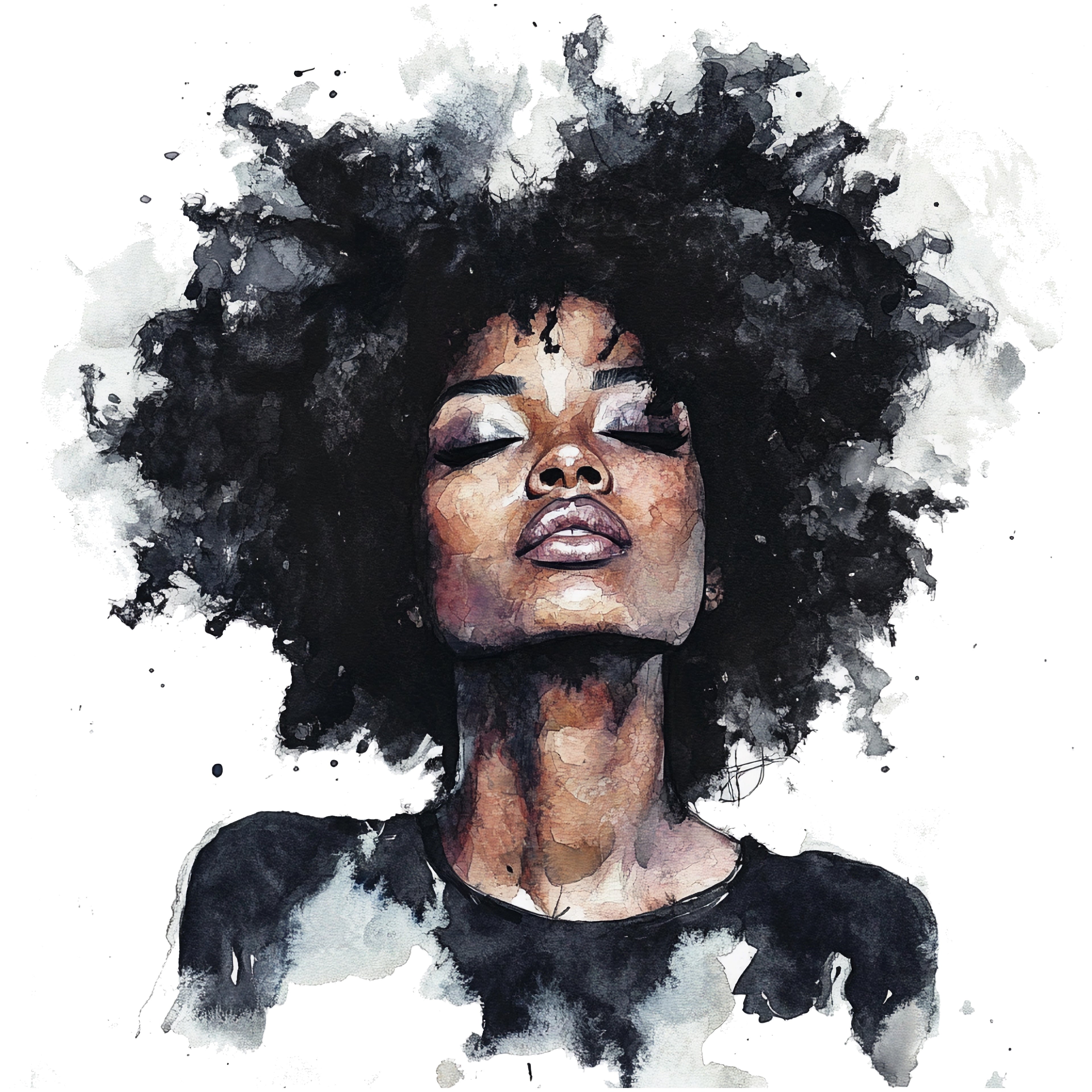 Mulheres - Pintura em Aquarela impressa em papel fotográfico, A4