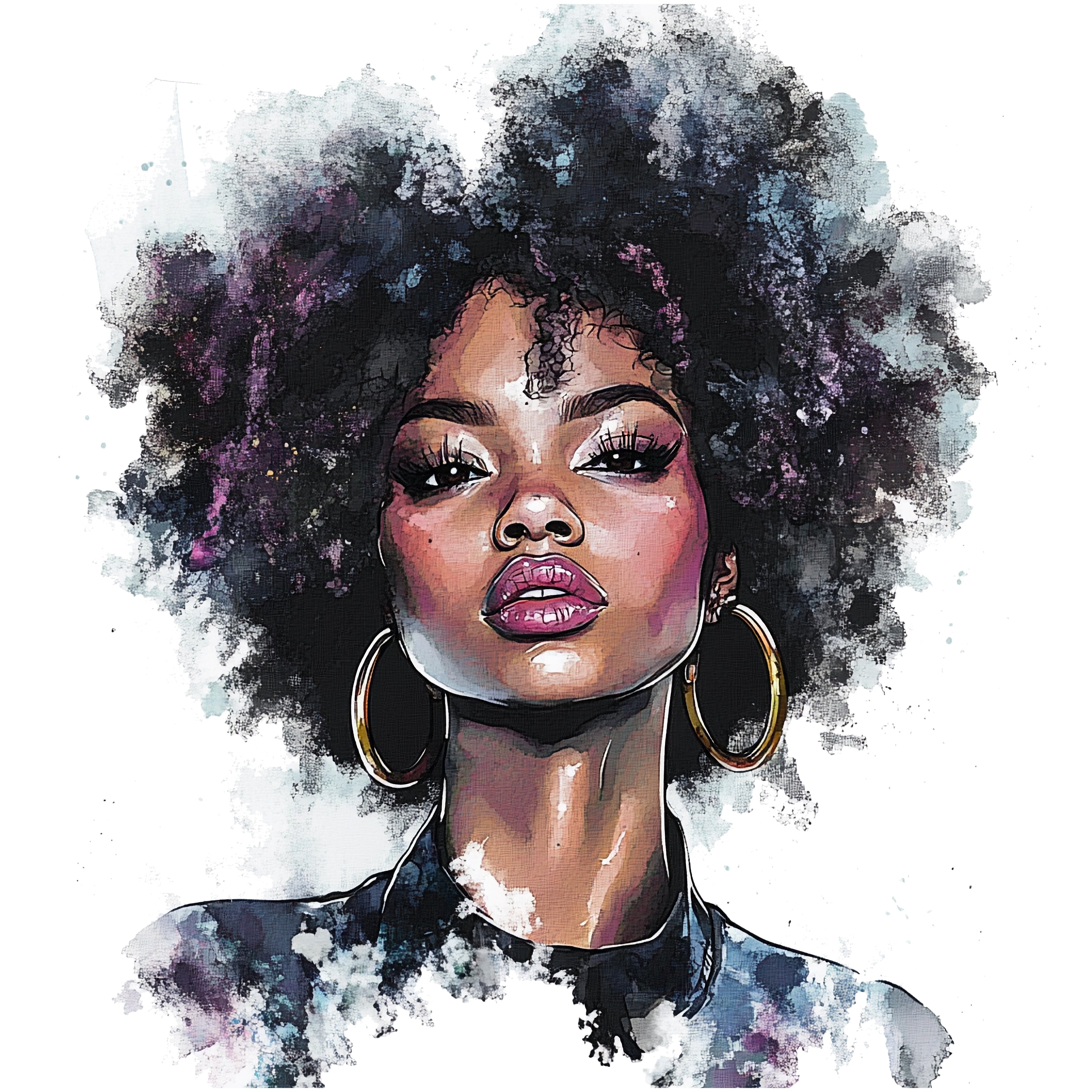 Mulheres - Pintura em Aquarela impressa em papel fotográfico, A4