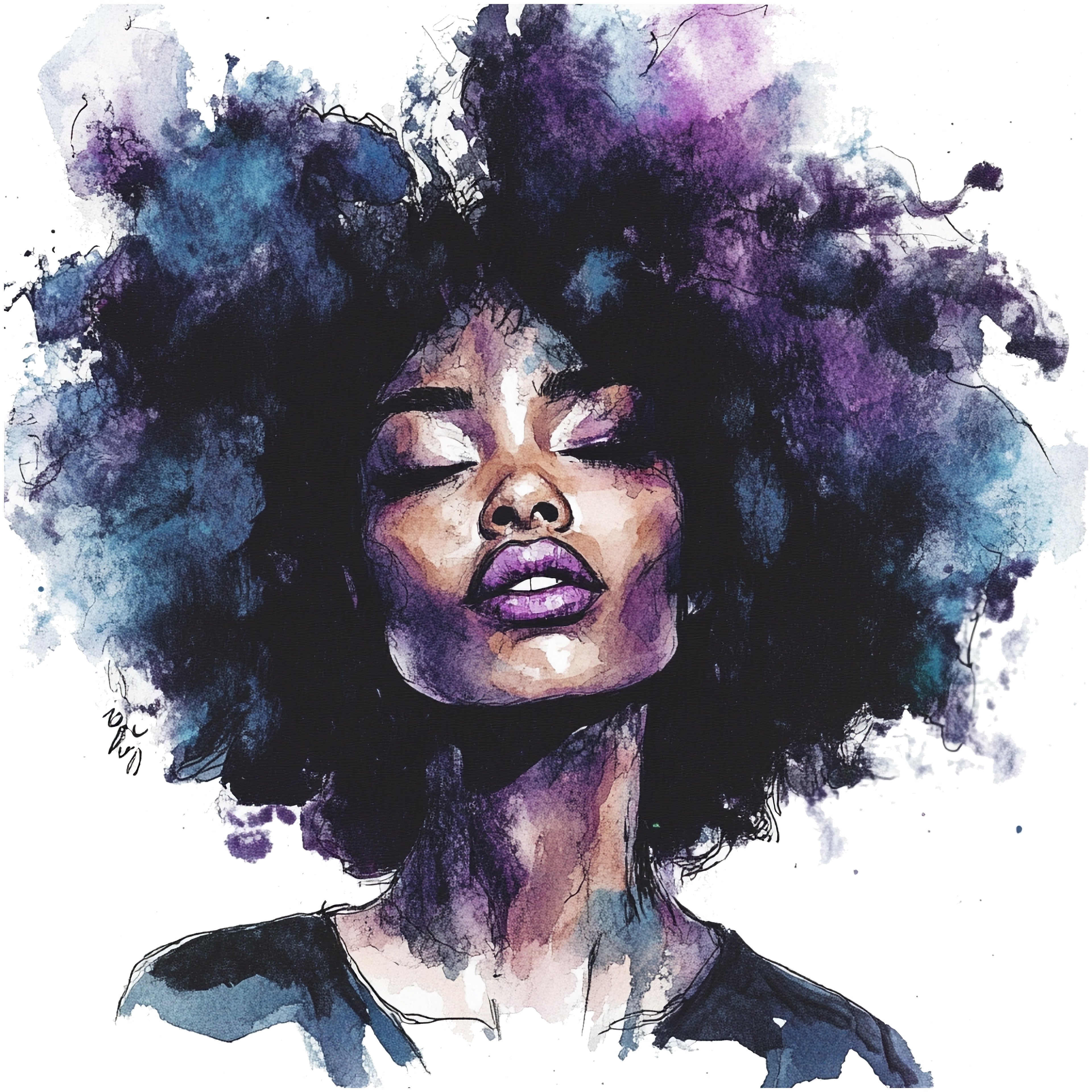 Mulheres - Pintura em Aquarela impressa em papel fotográfico, A4