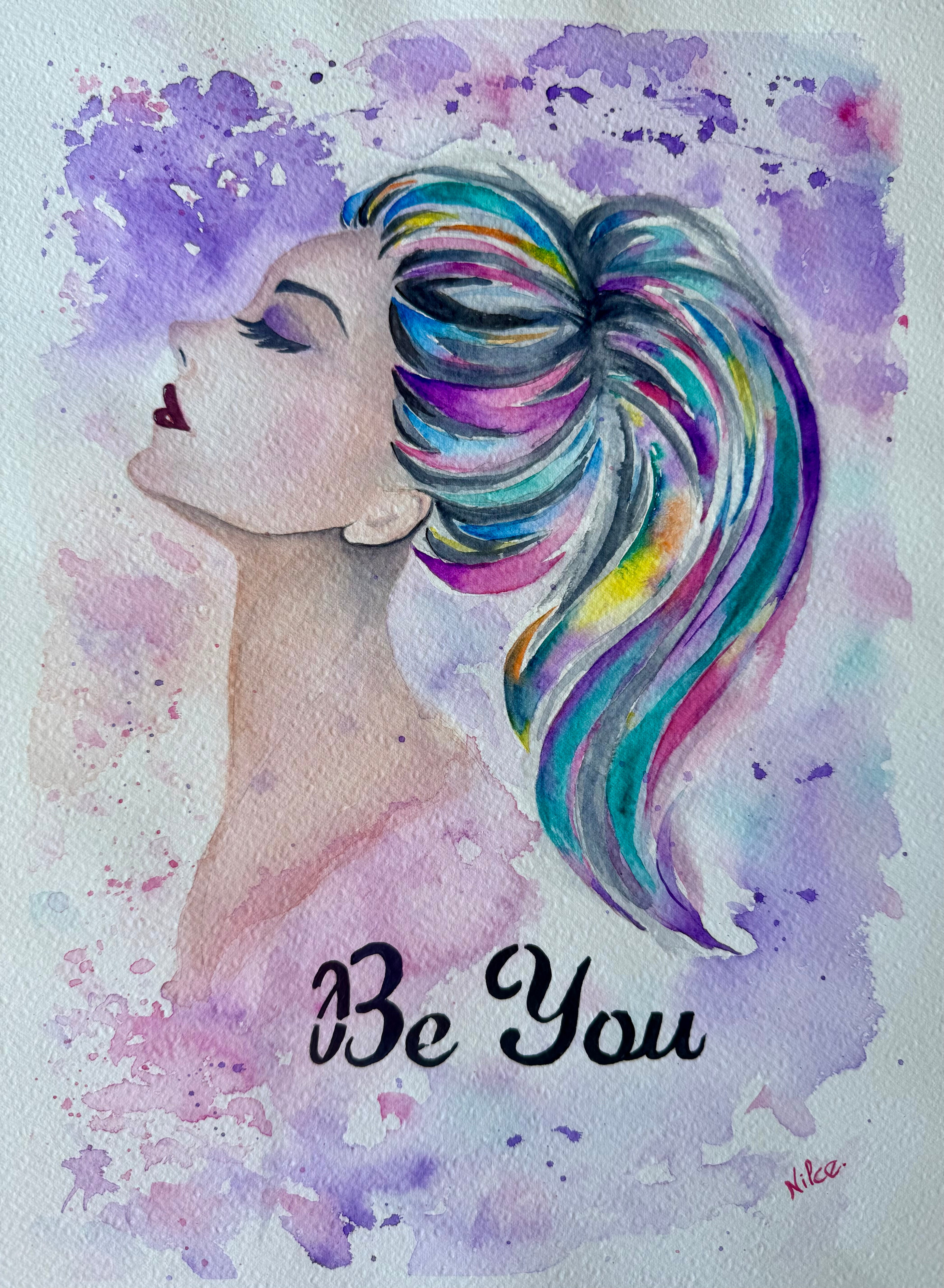 Foto Digital de Aquarela Original - Mulheres - Be You, 300dpi