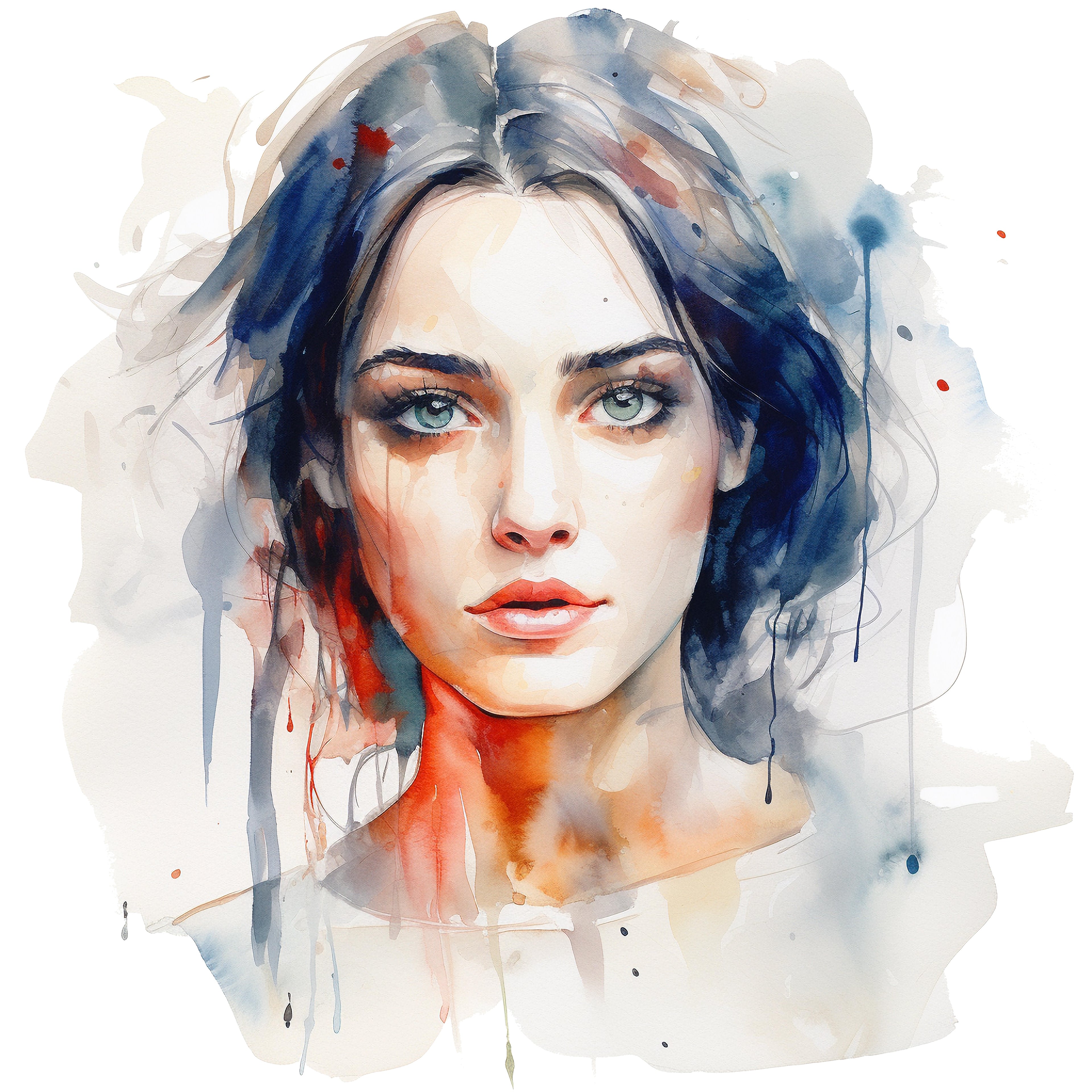 Gravura Mulheres, aquarela impressa em papel fotográfico A4.