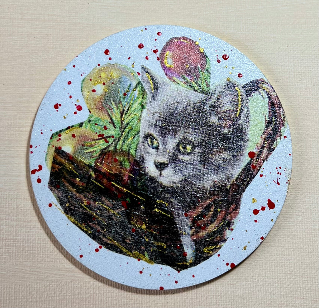Porta Copos Gatinhos - Kit com 6 Unidades Artesanal