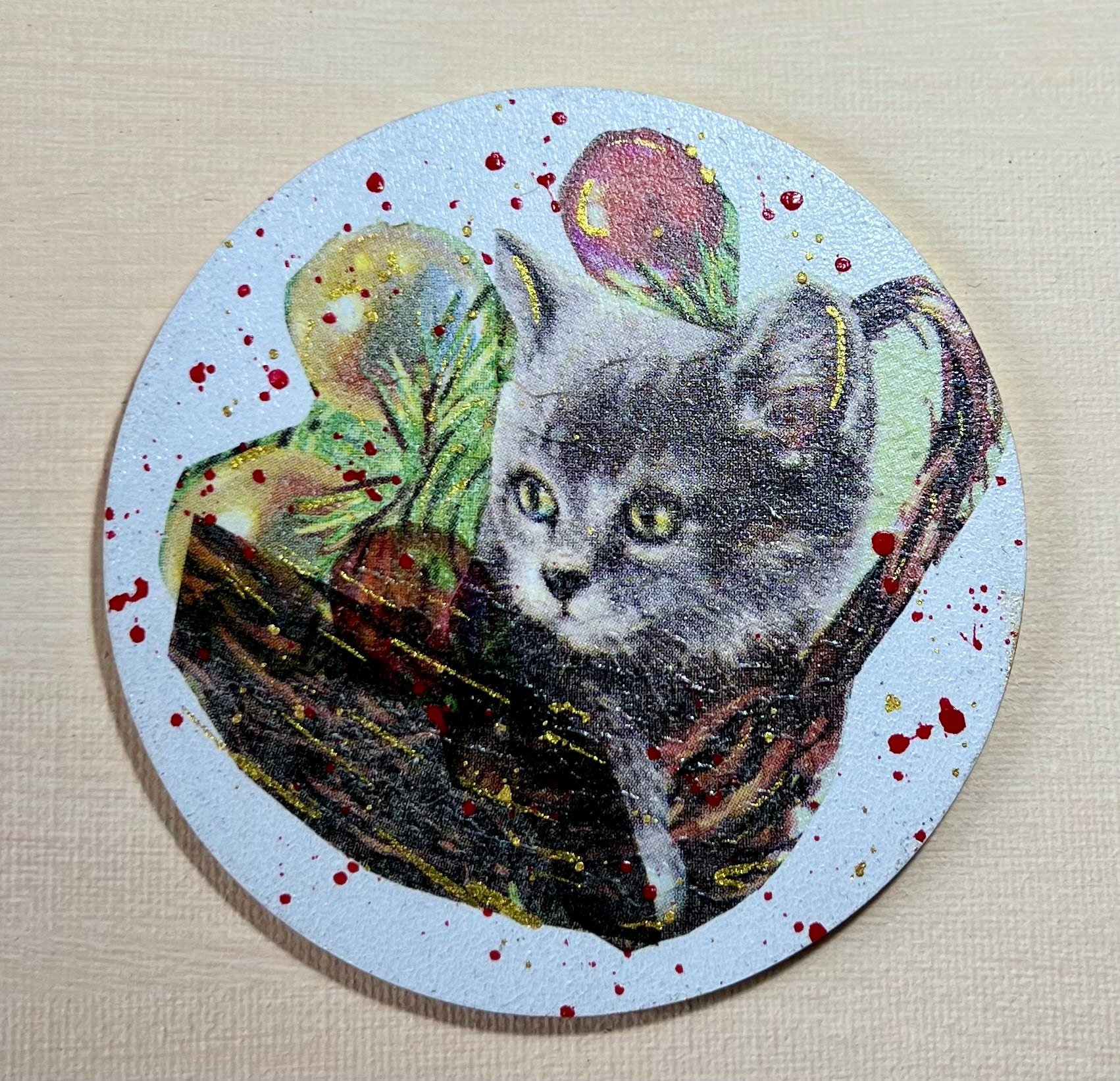 Porta Copos Gatinhos - Kit com 6 Unidades Artesanal