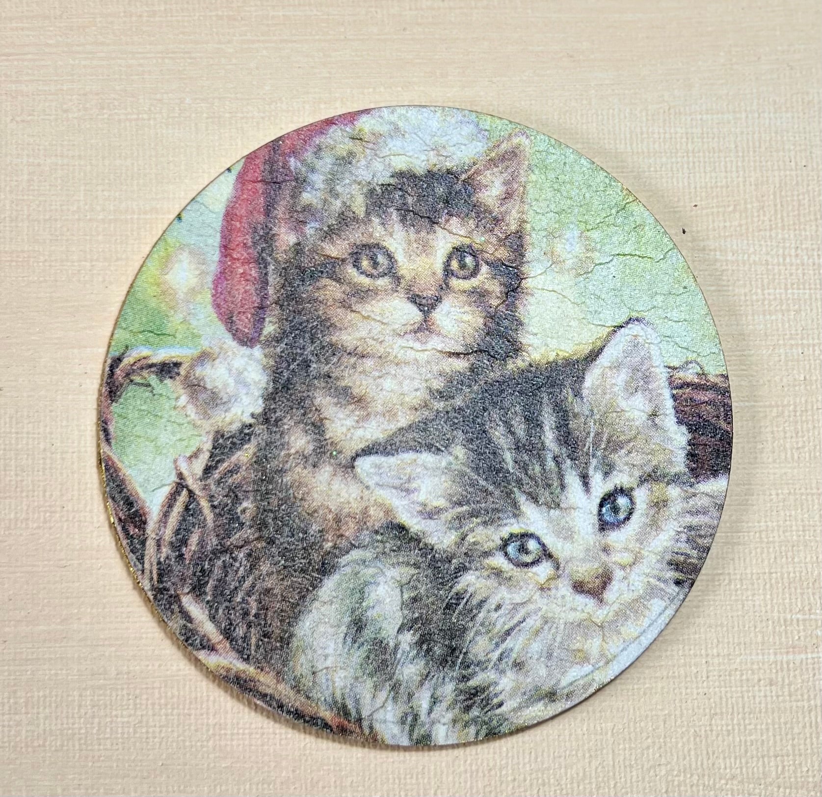 Porta Copos Gatinhos - Kit com 6 Unidades Artesanal