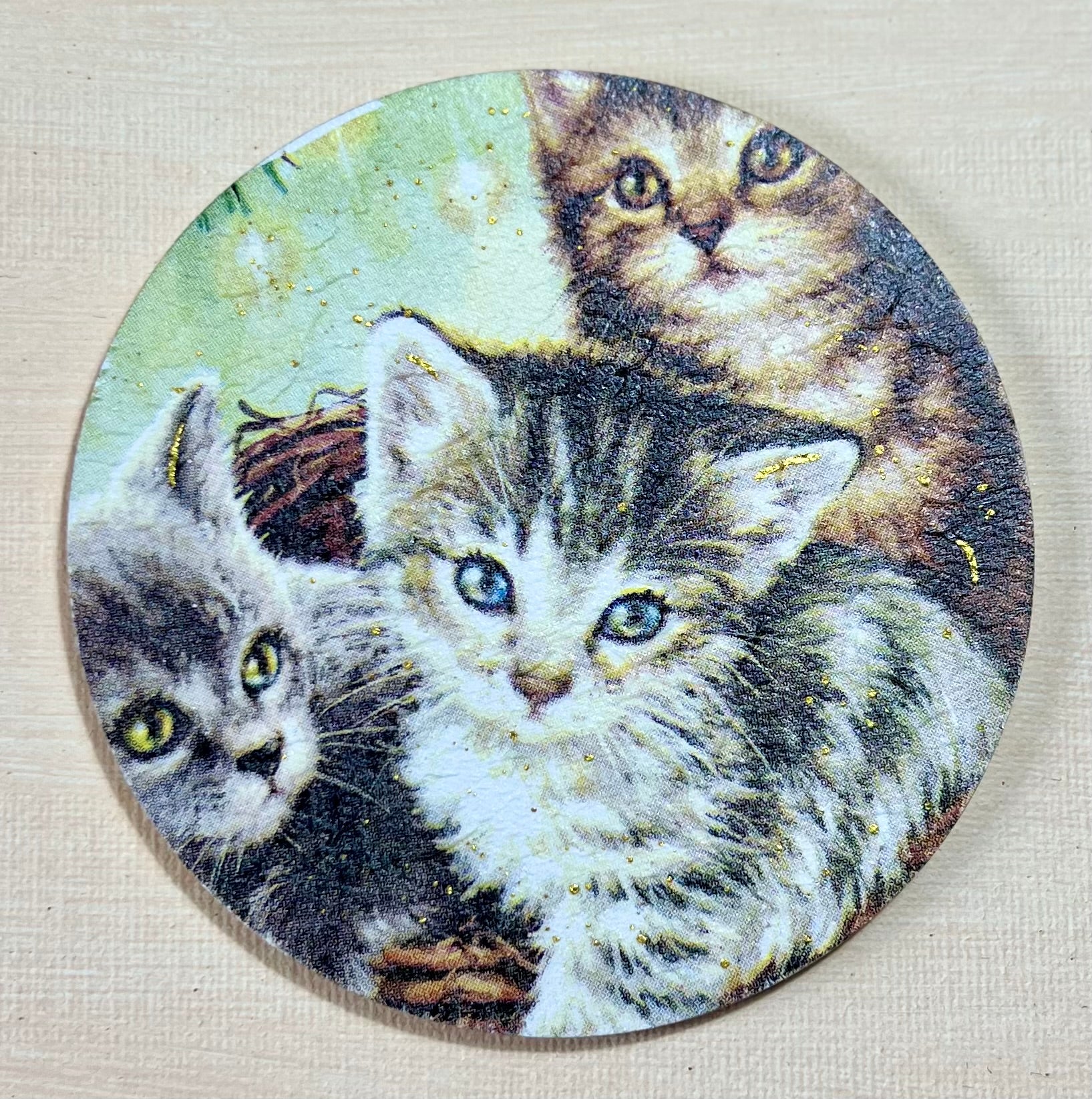 Porta Copos Gatinhos - Kit com 6 Unidades Artesanal