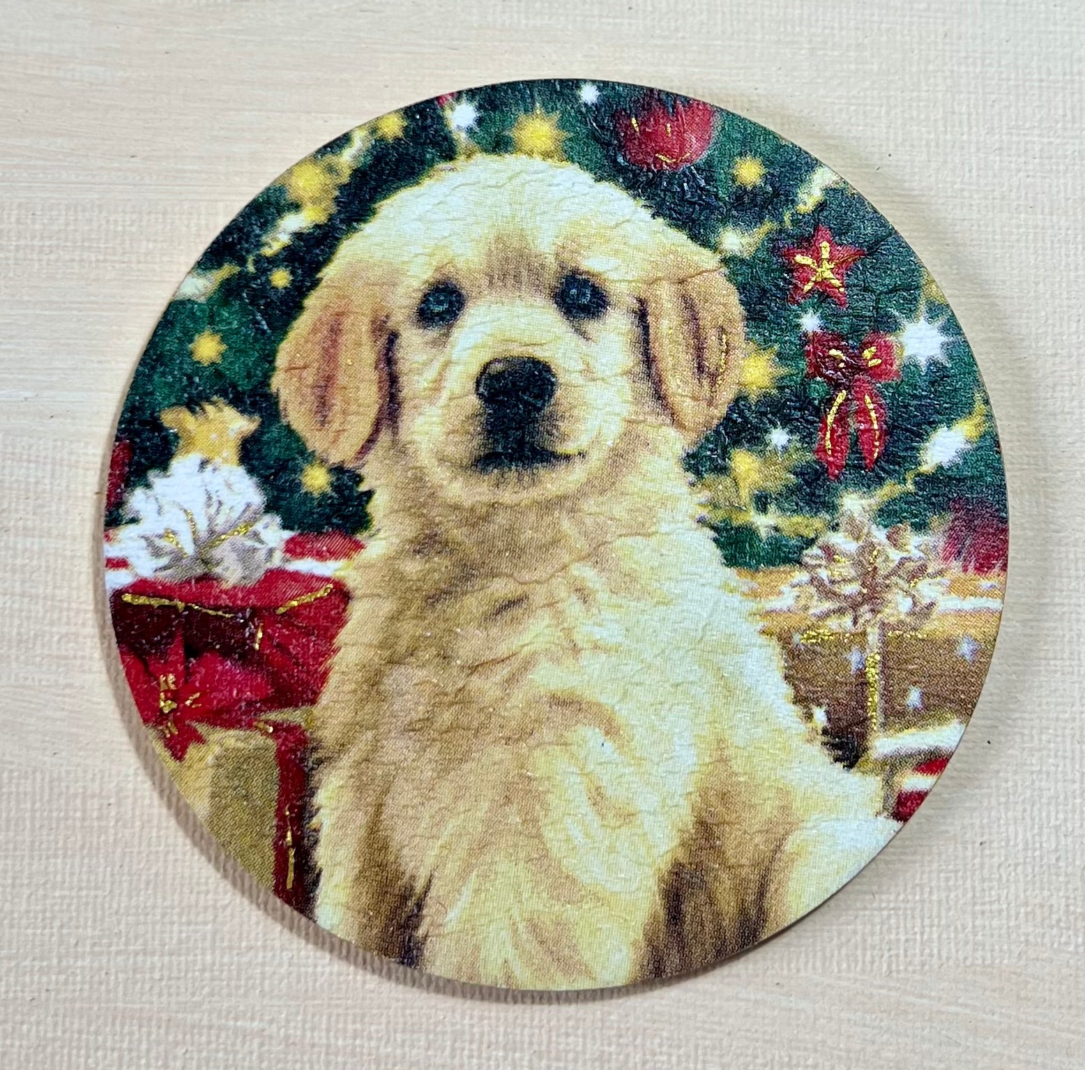 Porta Copos Cachorrinhos em Dècoupage Artesanal - Kit com 4