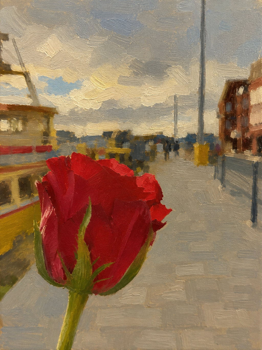 Rosa Vermelha — Óleo sobre Tela | Nilce Silva