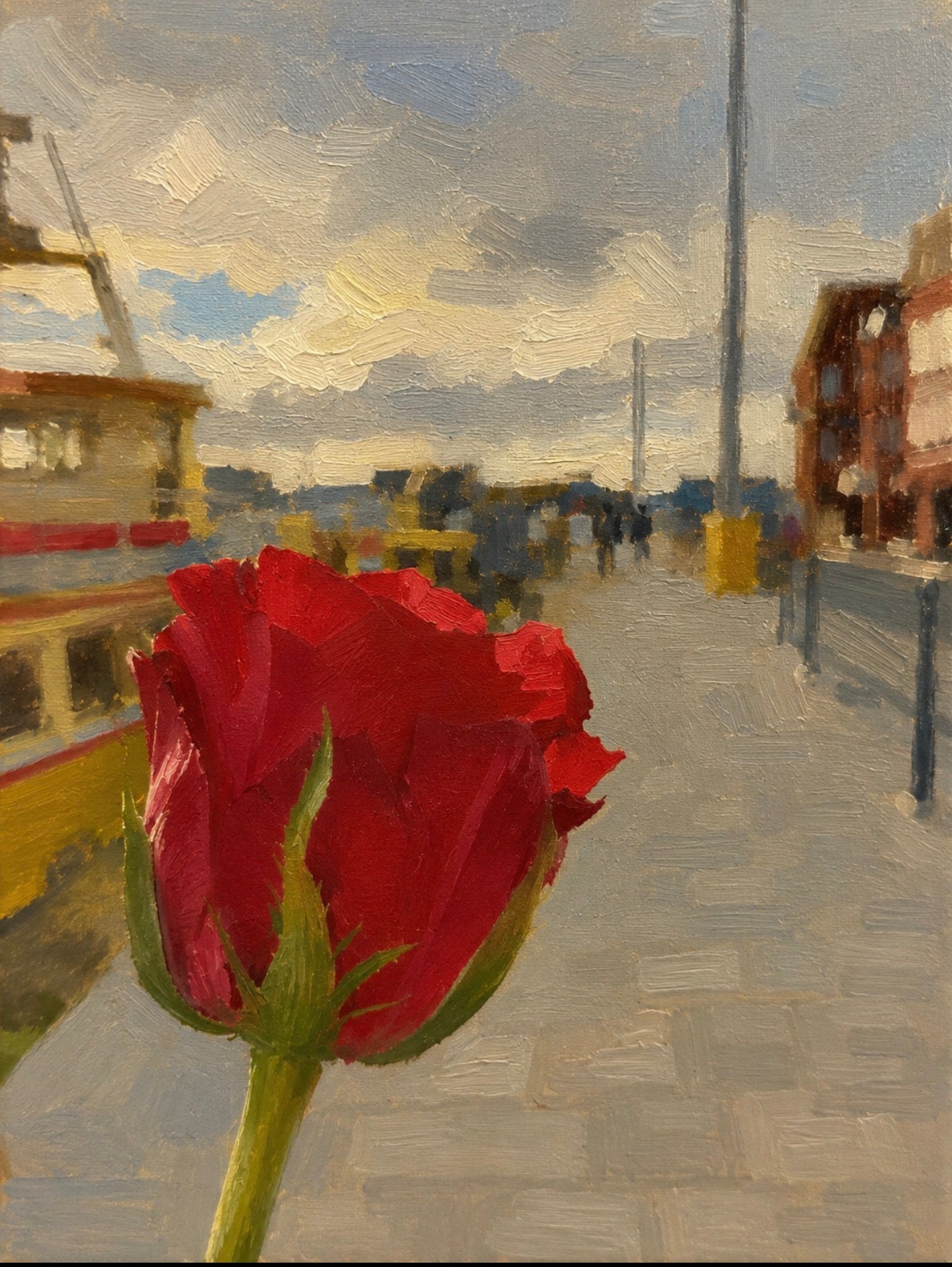 Rosa Vermelha — Óleo sobre Tela | Nilce Silva