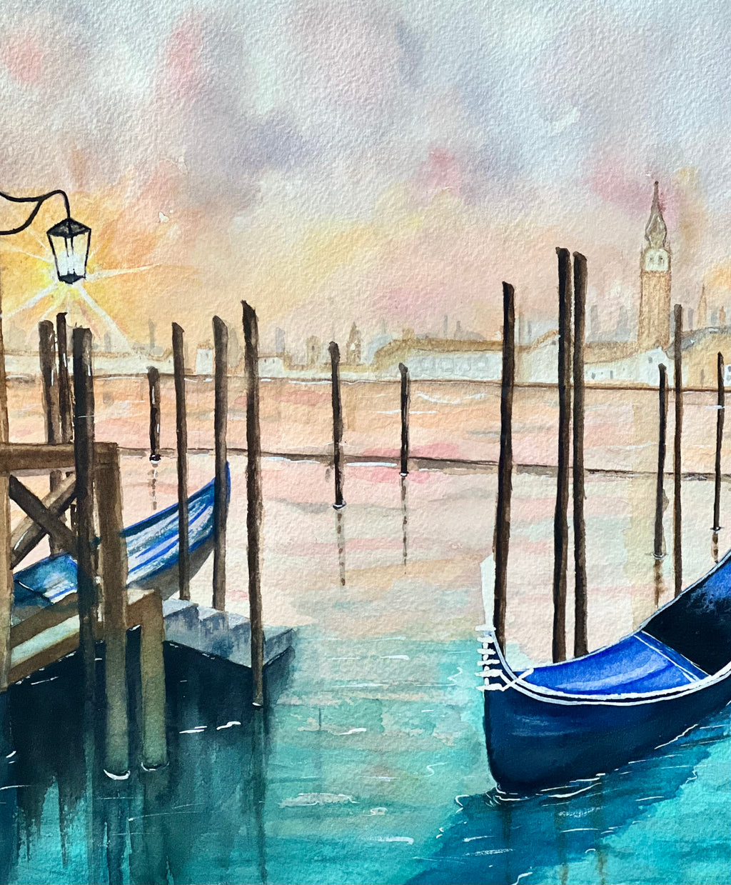 Veneza - Pintura Original em Aquarela profissional, 42x30cm, sem moldura