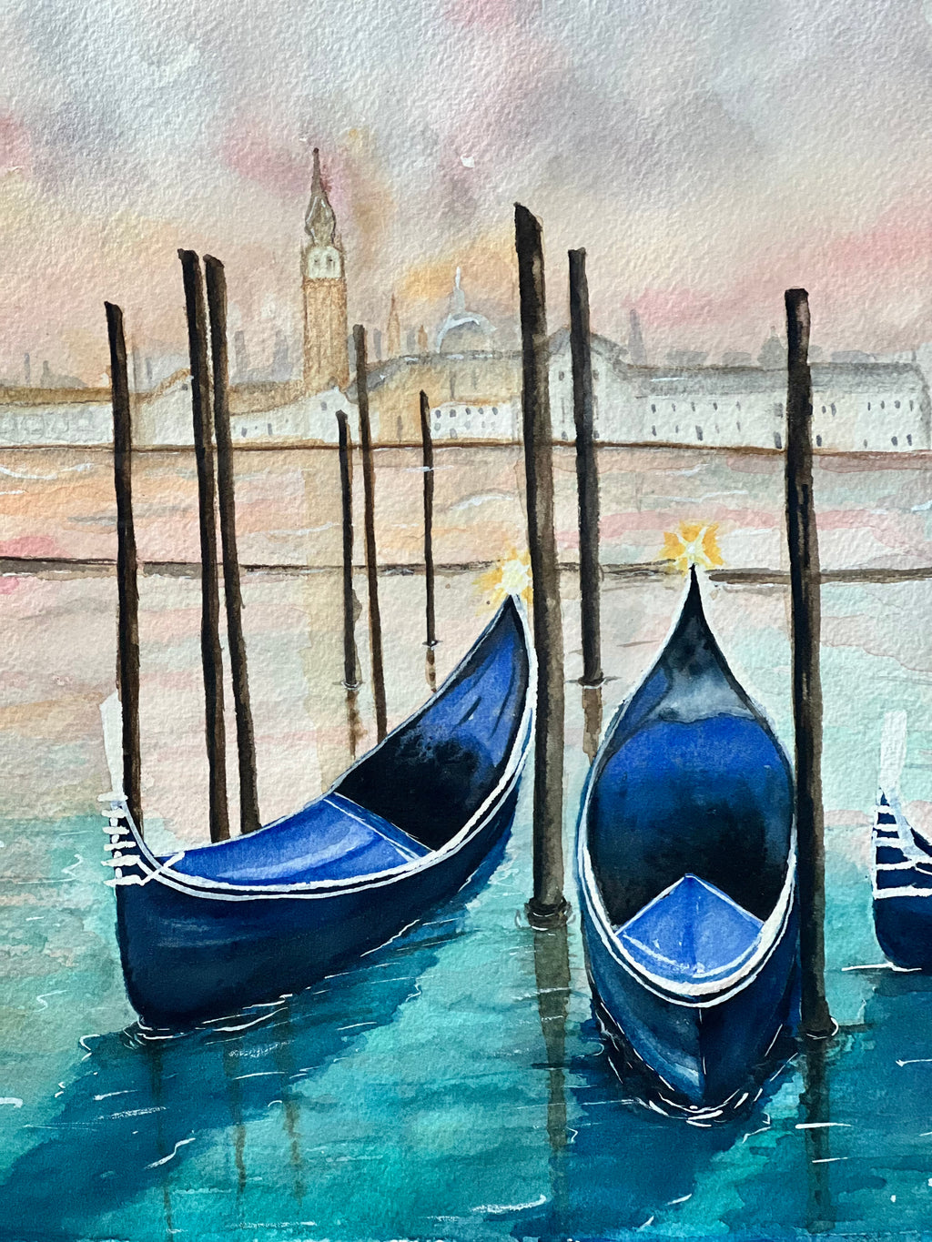 Veneza - Pintura Original em Aquarela profissional, 42x30cm, sem moldura