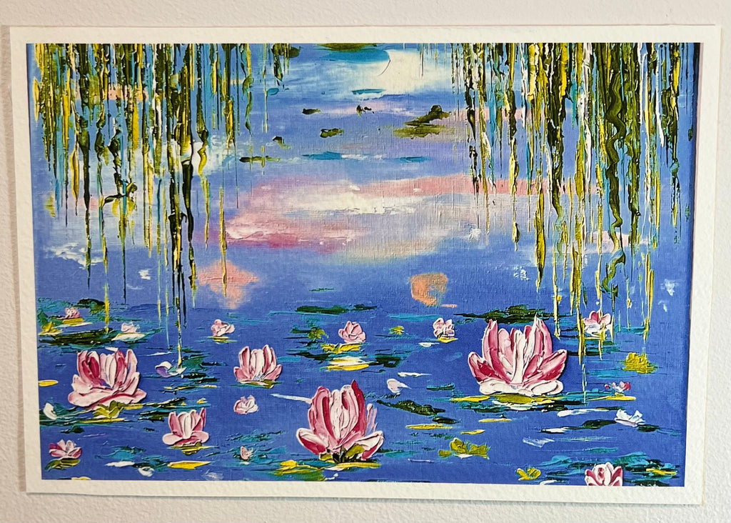 Ninfeias de Monet — Print Artístico de Releitura em Óleo sobre Tela | Impressão em Papel Fotográfico | sem moldura
