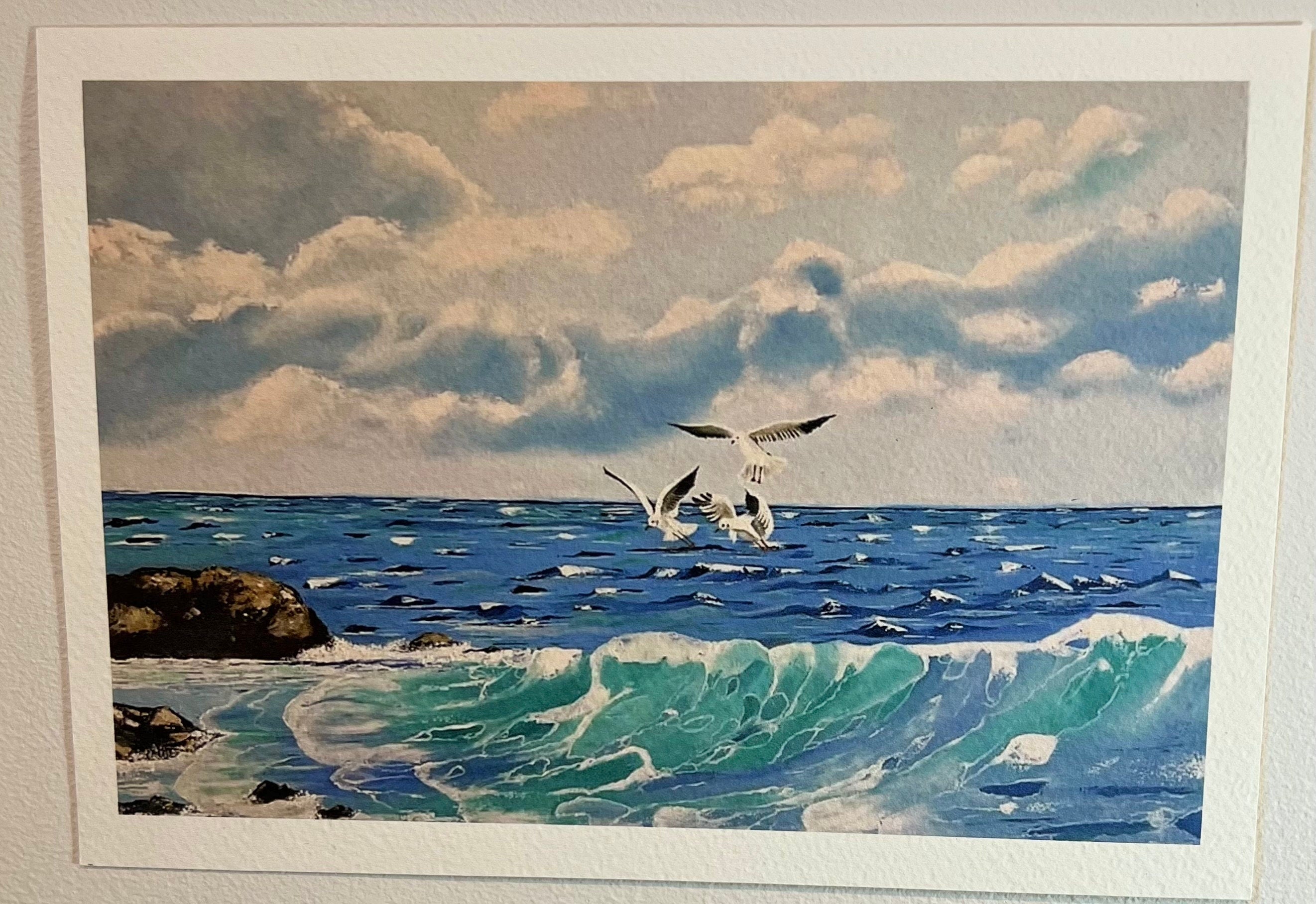 I Gabbiani — As Gaivotas | Print Artístico de Pintura Original em Óleo sobre Tela | Impressão em Papel Fotográfico | sem moldura
