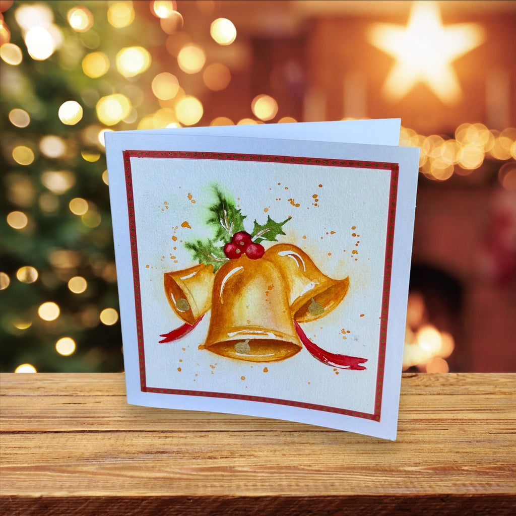 Cartões de Natal originais em aquarela, pintados à mão, conjunto de 10, com envelope.