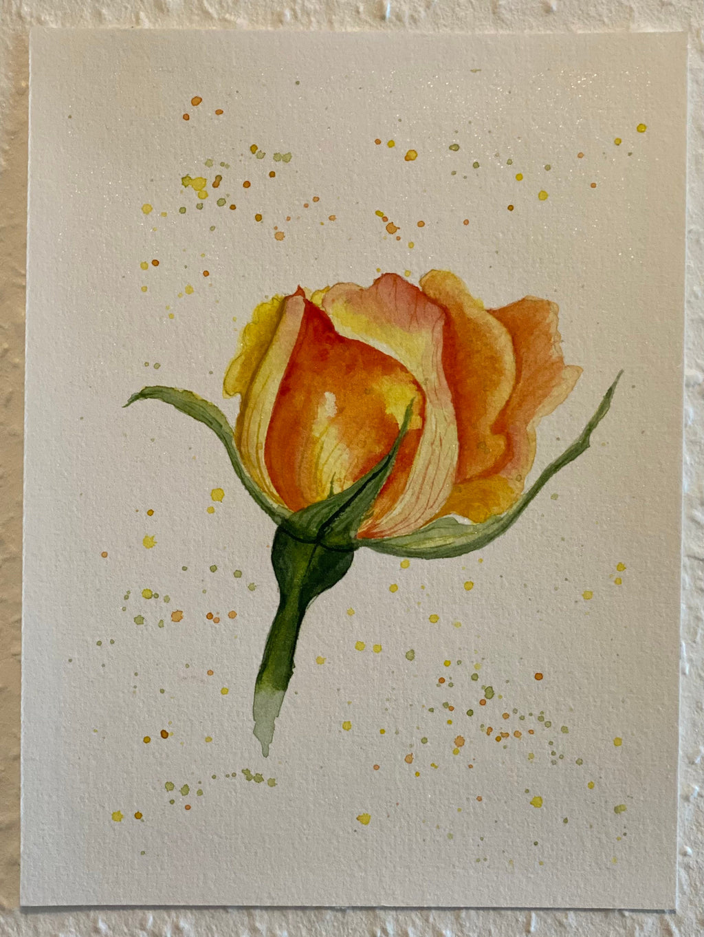 Cartão de Felicitação Floral em Aquarela Original, 15x20cm, com envelope
